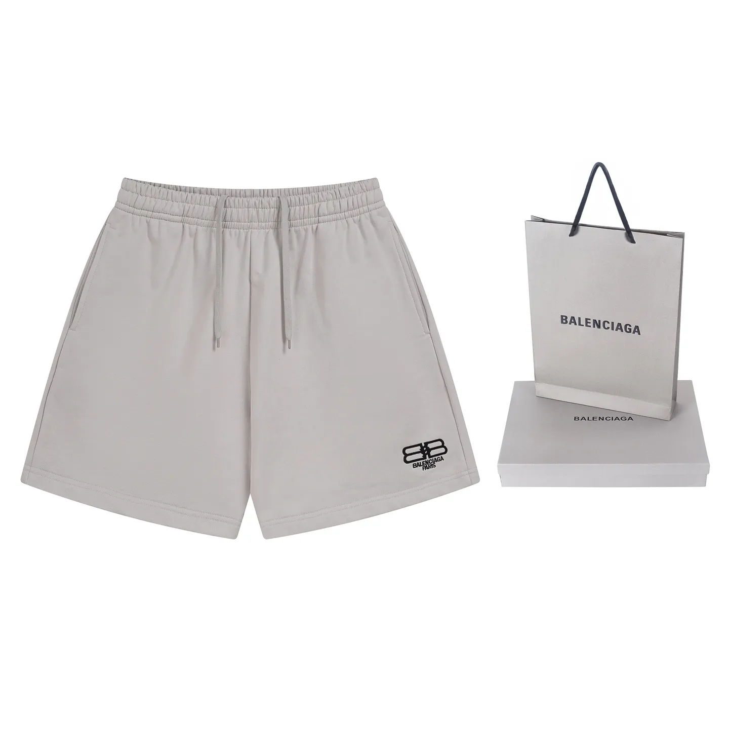 🅿️210 real photos [Top version. Official website quality] BALENCI*GA/Paris. New model. Double B classic LOGO embroidered shorts. Brick cabinet synchronization. Genuine product developed at the first time, please print and compare! The fabric is made of Paris ZP custom-woven and dyed 100% cotton terry sweatshirt. The weight is 460 grams. The cloth surface is clean. The cloth pattern is clear and the hand feels soft and comfortable. The embroidery uses an imported Tajima embroidery machine. The letters are clear and the effect is three-dimensional. The version adopts a loose version. Same style for men and women. Code: BL257016 Color: black, rice size: XS S M L