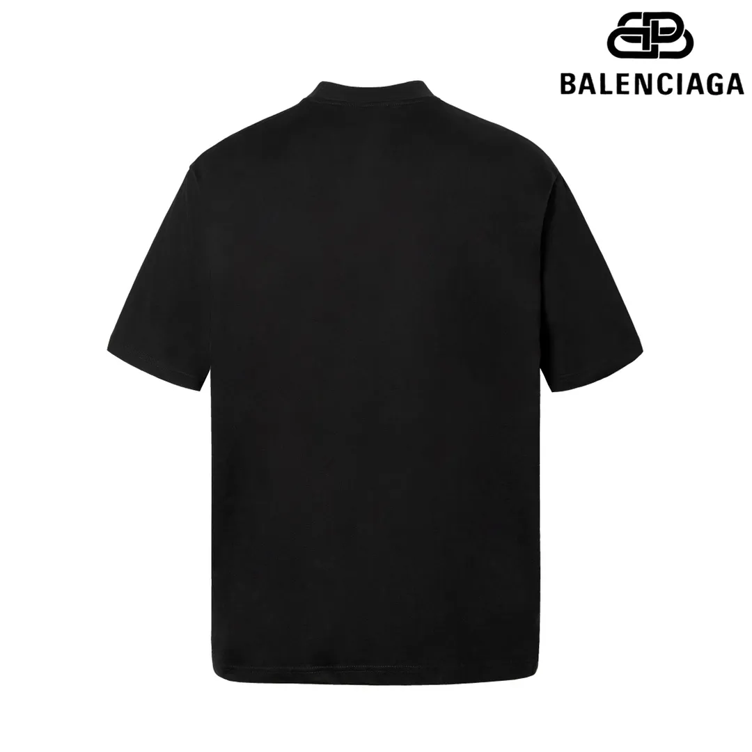🅿️160 9138# Detailed picture Top version [[BALENCIA*GA] official website quality Paris new Chinese Valentine's Day 520 limited WI-FI catwalk style printed short-sleeved T-shirt OS version Loose dropped shoulders Unisex fabric: 260g 100% cotton double yarn Technology: front reflective printing Garment washing Shaping solid color Color: black white Size: XS S M L