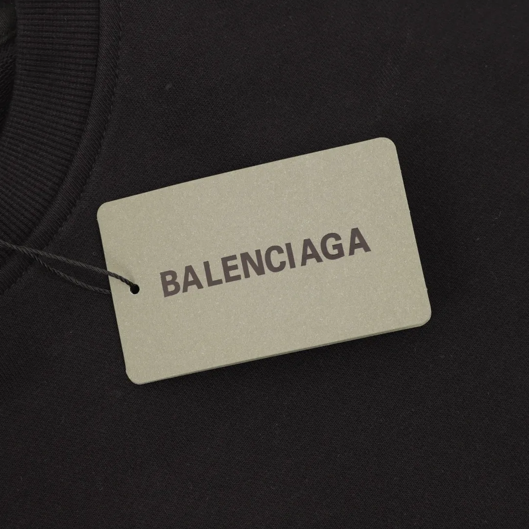 🅿️500 Balenciaga 25FW Poker letter round neck sweatshirt 480g high-grade combed cotton fabric Counter collar label Purchasing grade white thick plate hang tag Original hanging grain Three-dimensional foam printing on the front and back Strong sense of layering Same style for men and women Couple style Oversize version Loose Size: S-XL