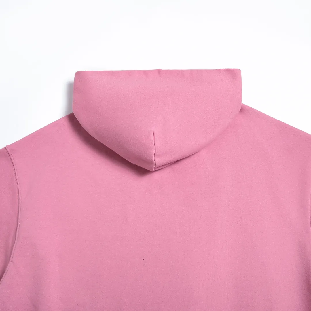 🅿️340 Detailed picture Top version [BALENCIA*GA] Official website quality Paris' new Paris Eiffel Tower series hooded sweatshirt OS version Loose dropped shoulders Unisex style Fabric: 480g 100% cotton terry David sweater Technology: Front white ink direct spray Garment wash Frayed Distressed Fixed color Color: Washed blue Pink Size: XS S M L