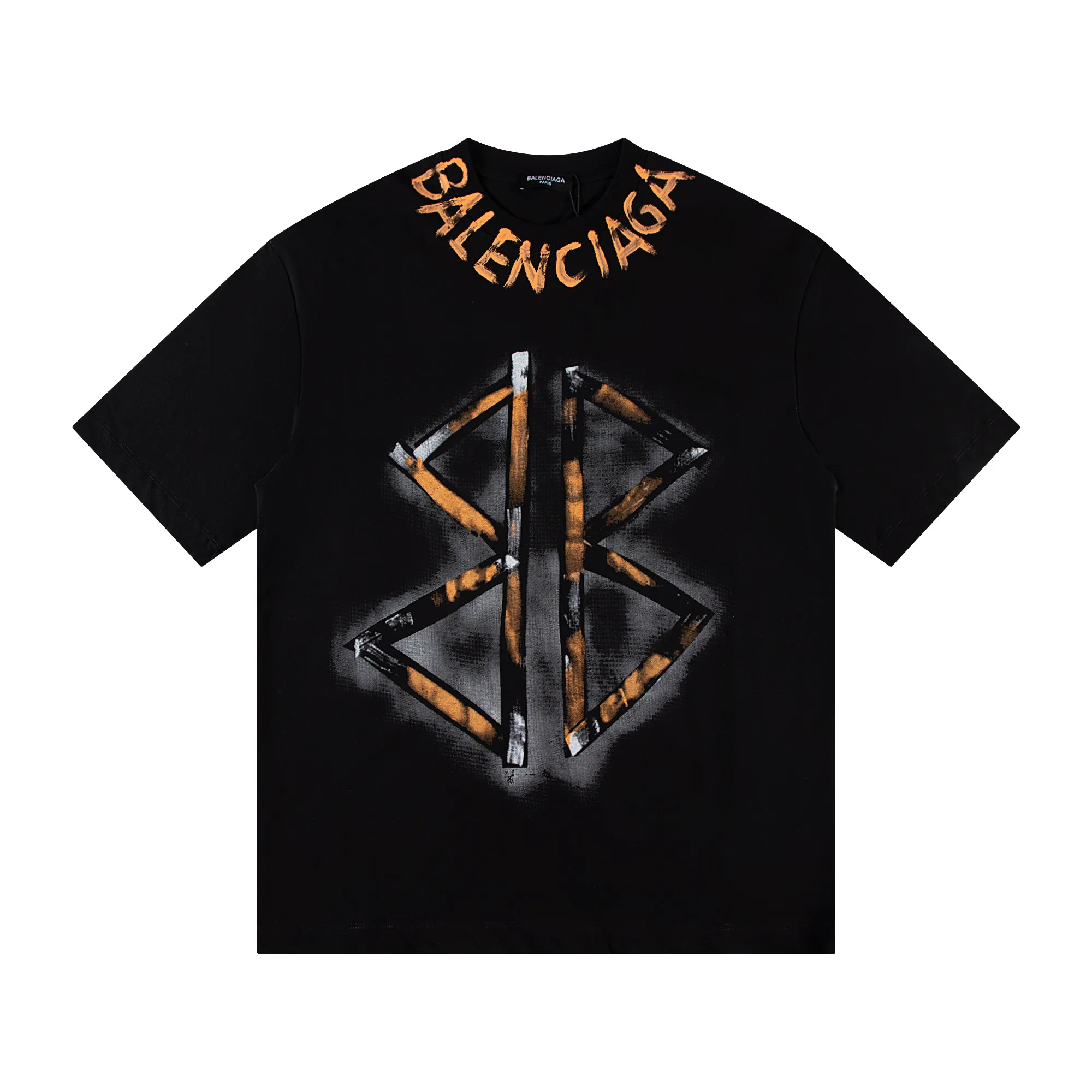 🅿️170 Style: 2026 new Balenciaga hand-painted short-sleeved T-shirt Material: High version 300g double yarn combed cotton Size: S～XL Color: Black Style number: H0101