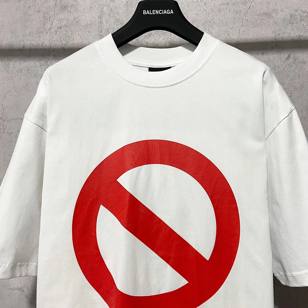 🅿️160 9118# Real photos Top version [[BALENCIA*GA] official website quality Paris' new no-traffic theme series crackle print short-sleeved T-shirt OS version Loose dropped shoulders Unisex fabric: 260g 100% cotton double yarn Process: crack print on front and rear panels Garment wash Shape solid color Color: black white Size: XS S M L
