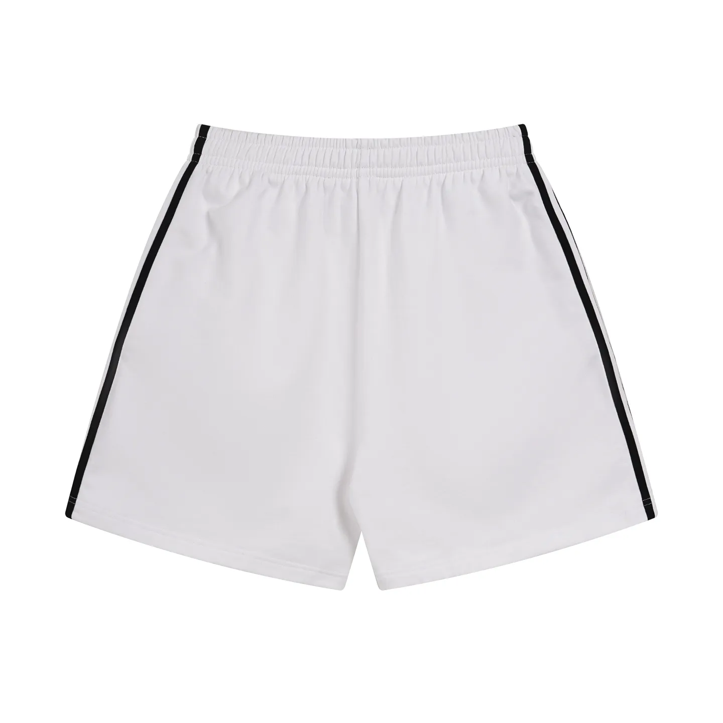 🅿️240 real shots [Top version. Official website quality] BALENCI*GA/Paris. 2025 new model. Paris co-branded adidas clover embroidered side seams. Invisible zipper shorts at the pocket. Brick cabinet synchronization. Genuine product developed at the first time, please print and compare! The fabric is made of Paris ZP custom-woven and dyed 100% cotton terry sweatshirt. The weight is 460 grams. The cloth surface is clean. The cloth pattern is clear and the hand feels soft and comfortable. The embroidery uses an imported Tajima embroidery machine. The letters are clear and the effect is three-dimensional. The version adopts a loose version. Same style for men and women. Code: BL257029 Color: black, white Size: XS S M L