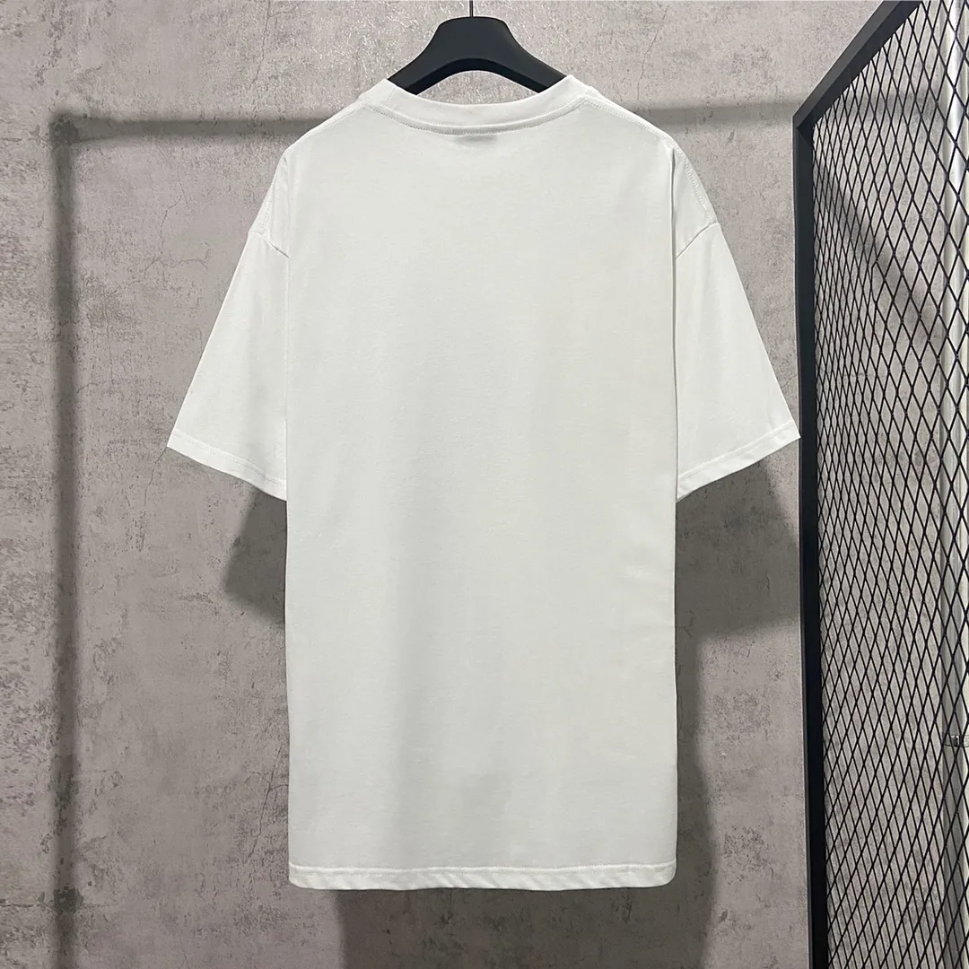 🅿️160 9118# Real photos Top version [[BALENCIA*GA] official website quality Paris' new no-traffic theme series crackle print short-sleeved T-shirt OS version Loose dropped shoulders Unisex fabric: 260g 100% cotton double yarn Process: crack print on front and rear panels Garment wash Shape solid color Color: black white Size: XS S M L