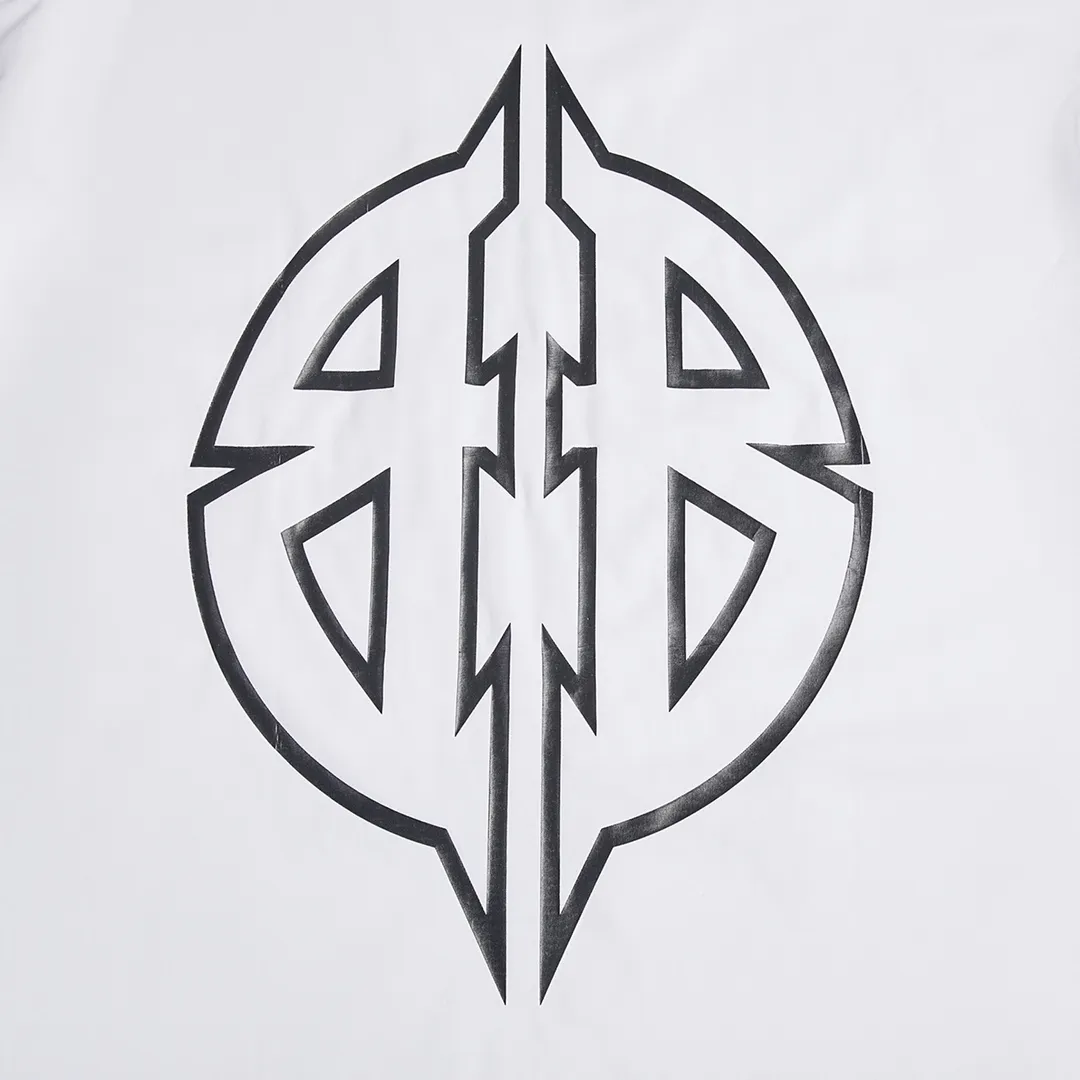 🅿️160 9103# Detailed picture Top version [[BALENCIA*GA] Official website quality Paris new classic letter LOGO printed short-sleeved T-shirt OS version Loose dropped shoulders Unisex style Fabric: 260 grams 100% cotton double yarn Technology: Front and rear panels left and right sleeve printing Garment wash Shape solid Color: Gray blue White Size: XS S M L