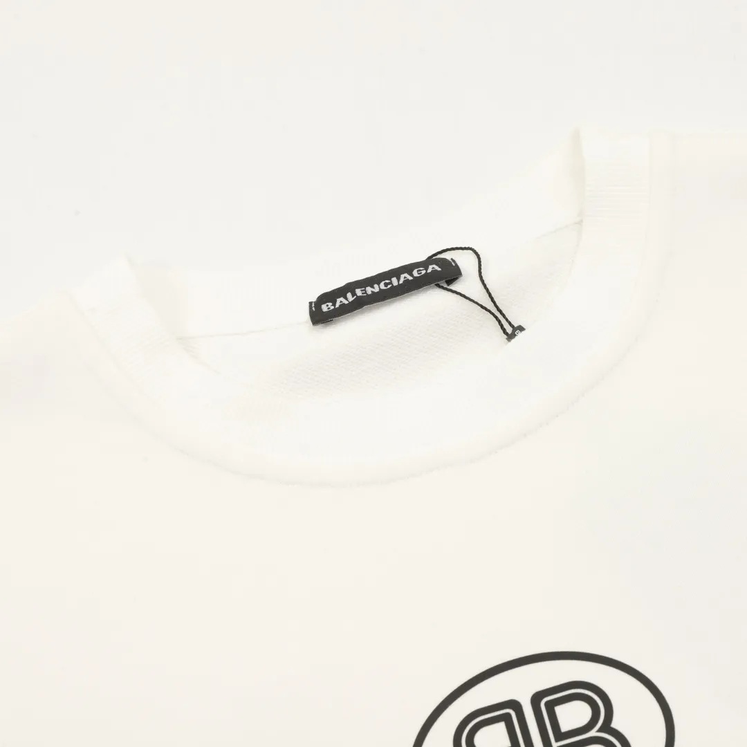🅿️500 Balenciaga 25FW Poker letter round neck sweatshirt 480g high-grade combed cotton fabric Counter collar label Purchasing grade white thick plate hang tag Original hanging grain Three-dimensional foam printing on the front and back Strong sense of layering Same style for men and women Couple style Oversize version Loose Size: S-XL
