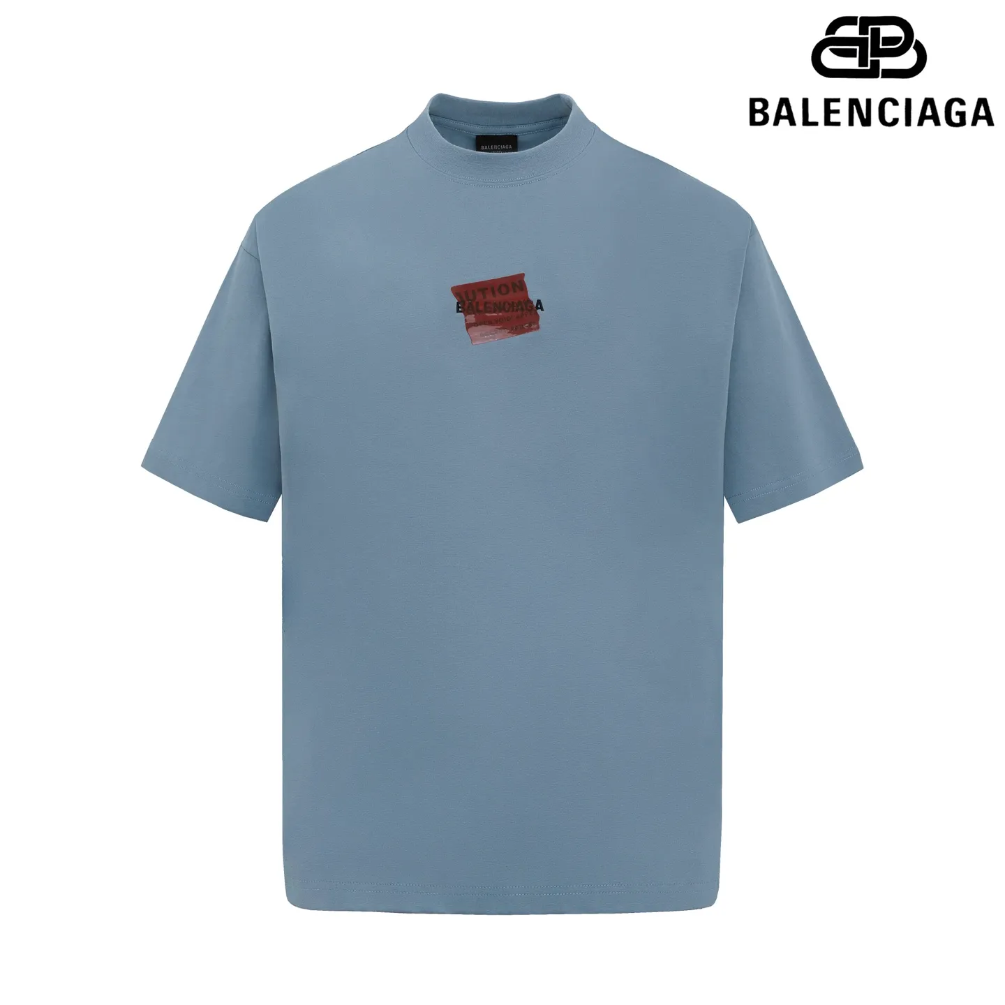 🅿️180 9201# Detail picture Top version [[BALENCIA*GA] official website quality Paris new front and back letter embroidery tape taped short-sleeved T-shirt OS version loose dropped shoulders Unisex fabric: 260 grams 100% cotton double yarn Technology: front and rear embroidery front and rear taping garment wash shaping solid color Color: black white blue floral gray Size: XS S M L