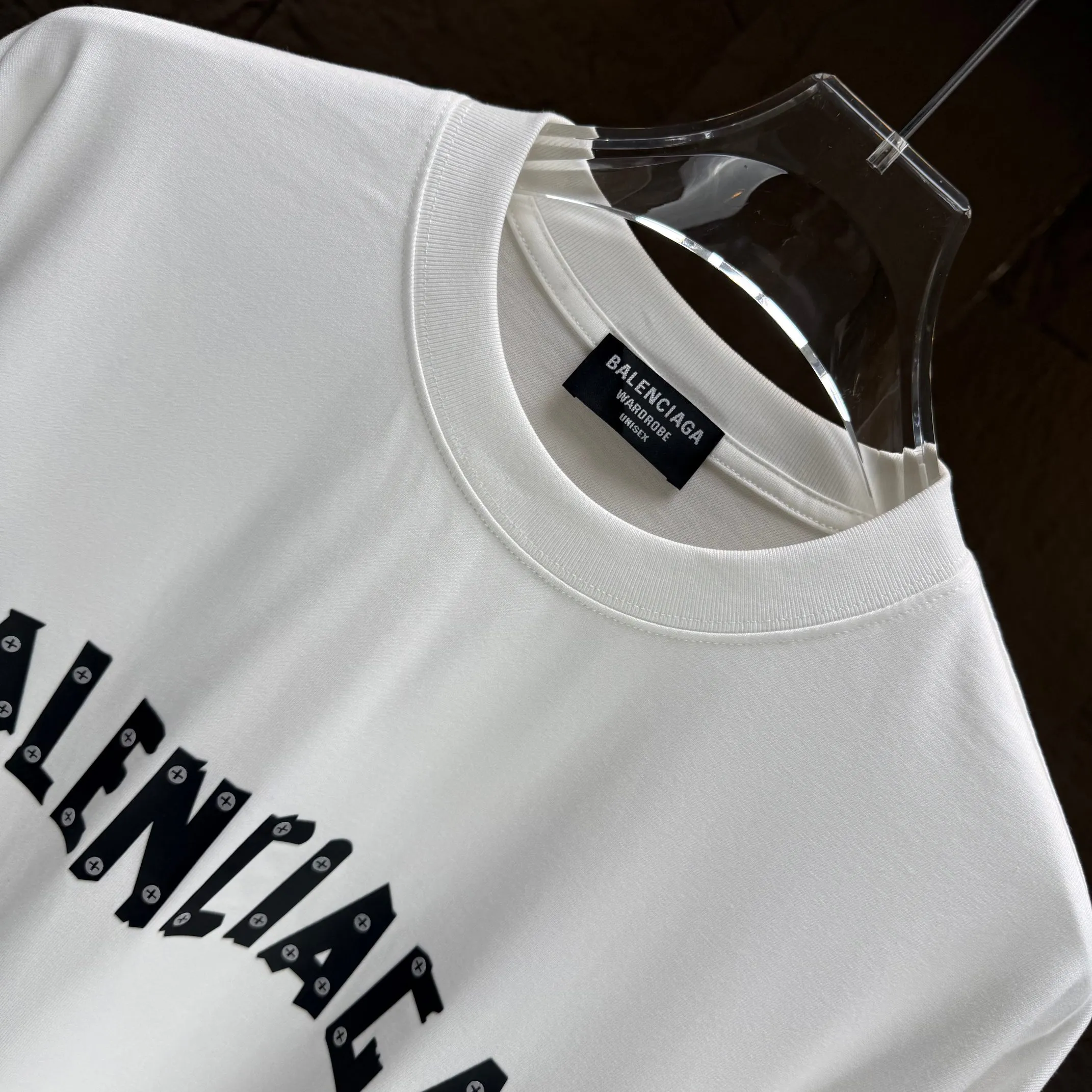 🅿️240 BALENC* Paris* 2025 autumn and winter new thick long-sleeved T-shirt 320g pure cotton letter logo three-dimensional silicone Color: Black White Angora Red Size: S M L XL