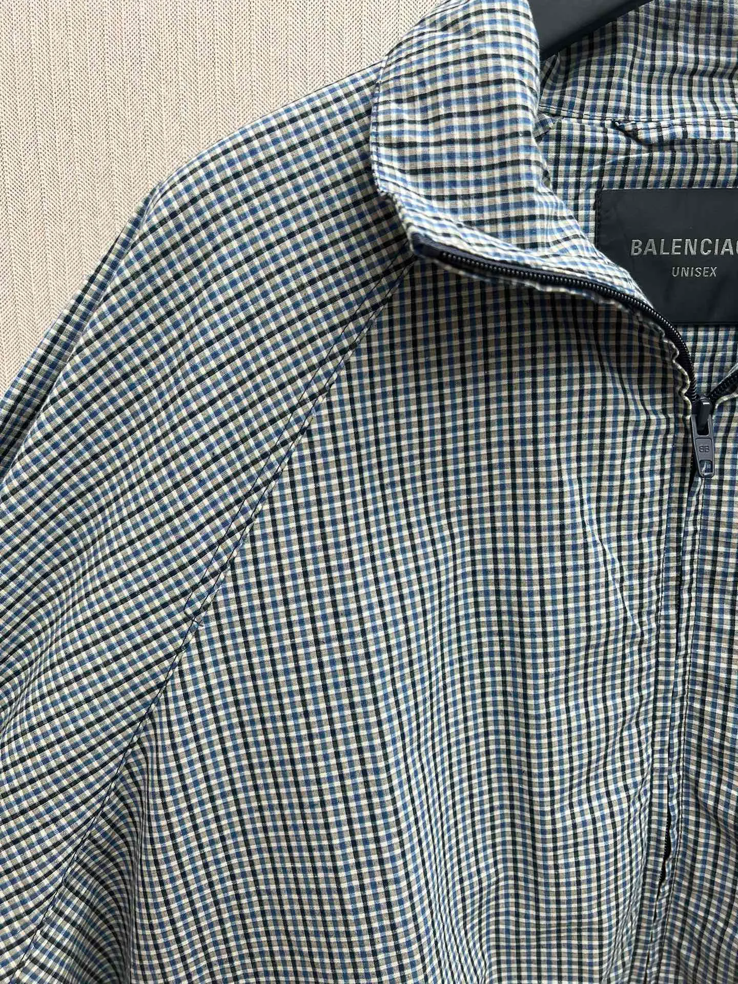 🅿️680 Paris 25ss new black and white plaid cotton and linen zipper jacket loose fit men's high version code number: 1.2.3.