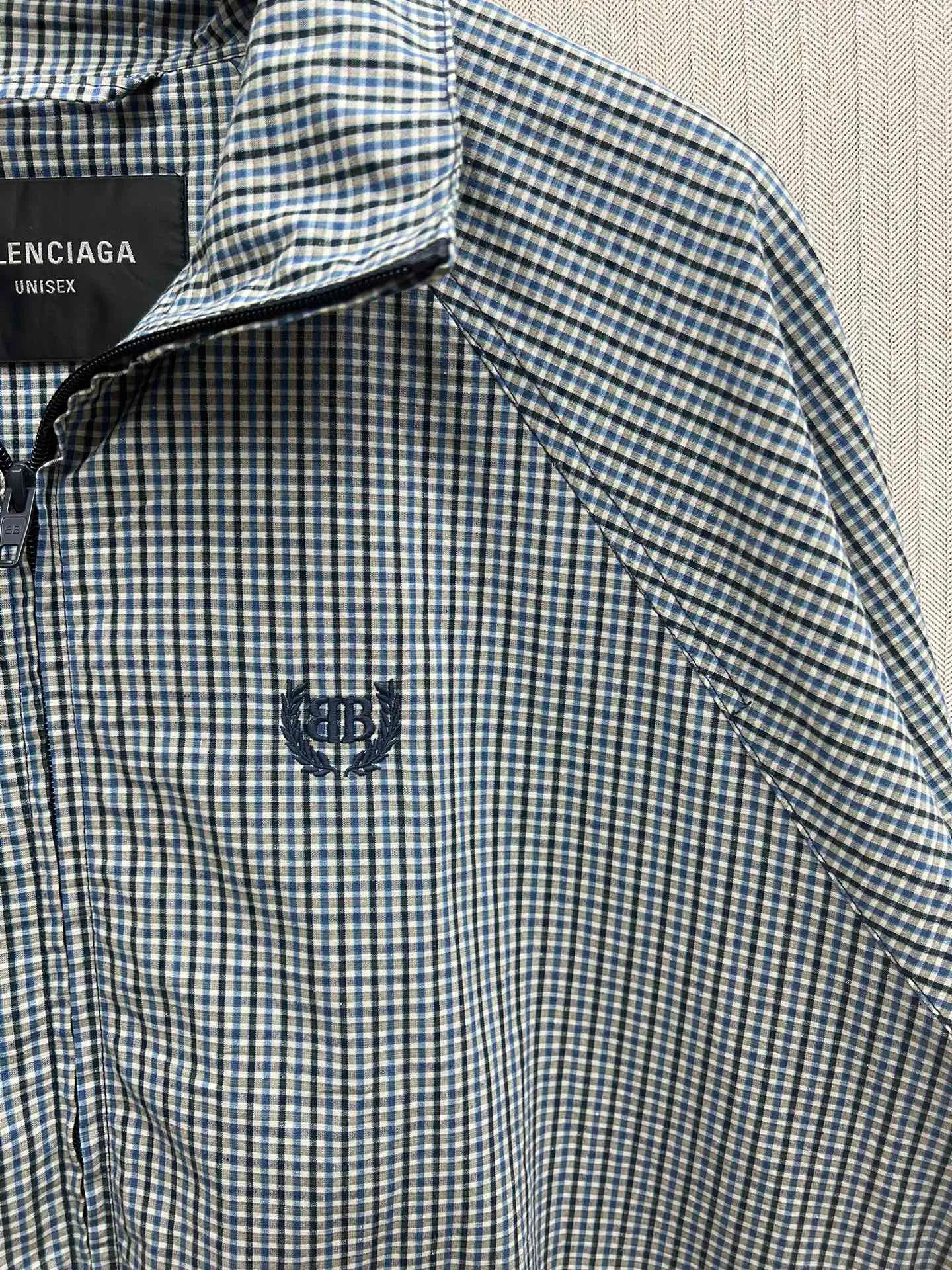 🅿️680 Paris 25ss new black and white plaid cotton and linen zipper jacket loose fit men's high version code number: 1.2.3.