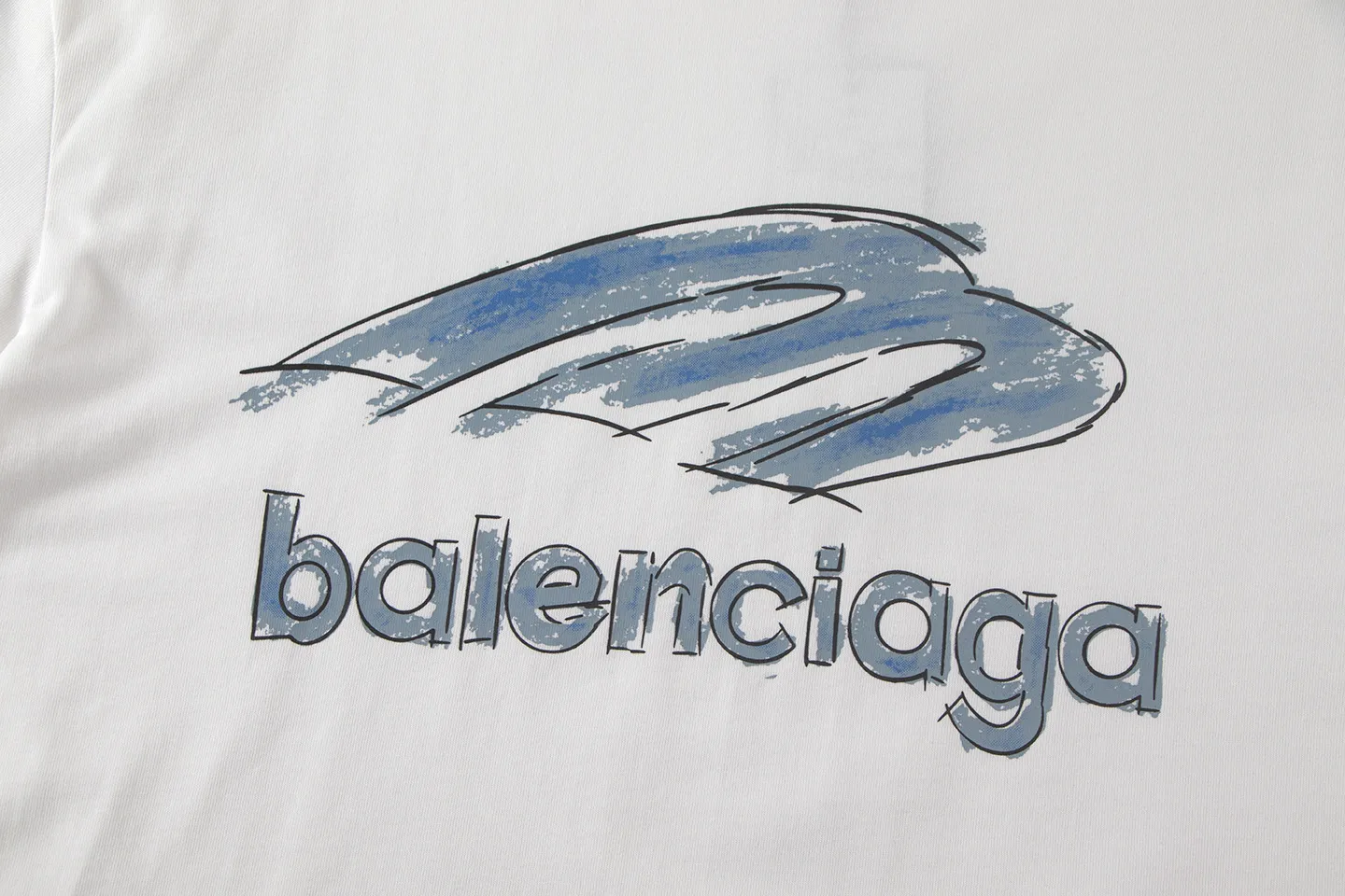 🅿️160 Balenciaga2026 new painted T-shirt Material: Made of high version 300g double yarn combed cotton Size: S M L XL Color: black and white Style number: W2806
