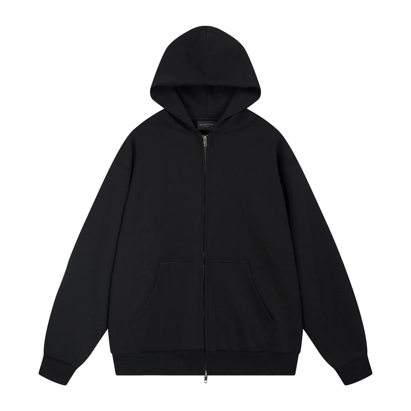 🅿️380 BALENCI*GA Paris embroidered small letters hooded zipper sweatshirt. The front and back embroidery is finely embroidered by imported Tajima embroidery machines. Customized matching hardware. The letters are clear. The effect is three-dimensional. Exclusively pattern-woven and dyed 460g fabric. Threads are dyed in the same cylinder with zero color difference. Brick cabinet synchronization. Welcome to compare. Same style for men and women -Color: black -SIZE: Xs S M L Style number 8983#