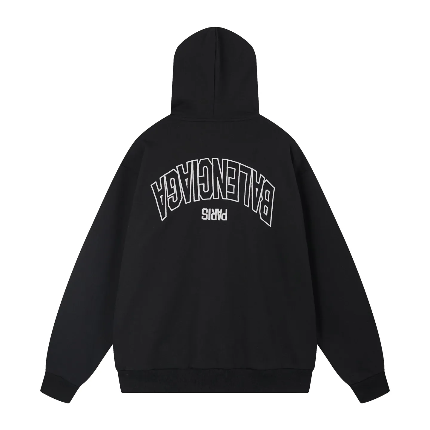 🅿️380 BALENCI*GA Paris embroidered small letters hooded zipper sweatshirt. The front and back embroidery is finely embroidered by imported Tajima embroidery machines. Customized matching hardware. The letters are clear. The effect is three-dimensional. Exclusively pattern-woven and dyed 460g fabric. Threads are dyed in the same cylinder with zero color difference. Brick cabinet synchronization. Welcome to compare. Same style for men and women -Color: black -SIZE: Xs S M L Style number 8983#