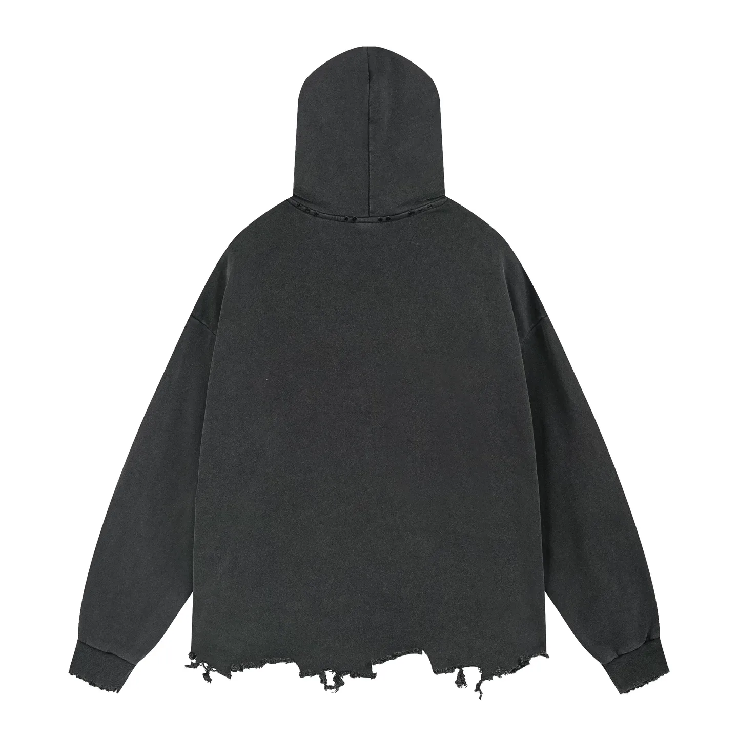 🅿️350 real photos [Top version. Official website quality] BALENCI*GA/Paris #2025 new style washed hooded sweatshirt with letter LOGO chest patch embroidery, ready-to-wear washed, and the hem and cuffs were hand-worn by many people. Full sense of design. Welcome to compare. The fabric is made of Paris ZP custom-woven and dyed cotton. The weight is 460 grams. The cloth surface is clean. The cloth pattern is clear, soft and comfortable. The threads are dyed with no color difference. The classic letter LOGO is embroidered with imported Tajima embroidery machine. The effect is three-dimensional. Restore brick cabinet, adopt OS loose shoulder style. Same style for men and women. Code: BL259919 Color: washed black Size: XS S M L