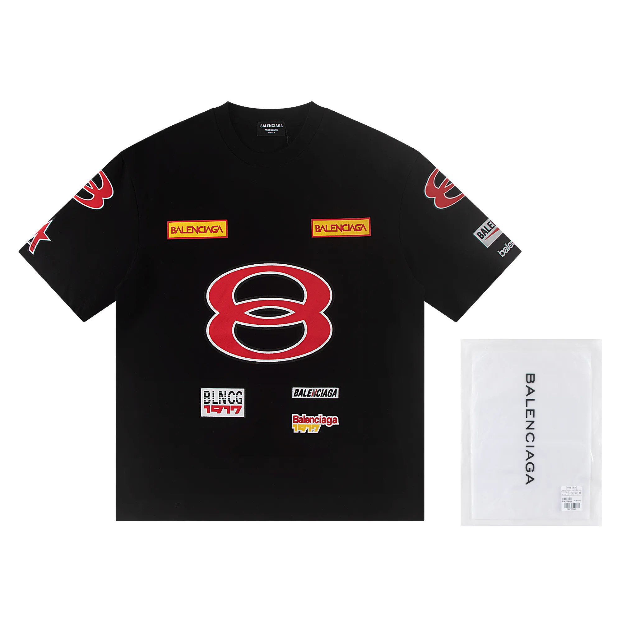 🅿️160 Balenciaga 2026 heavy industry new T-shirt Material: Made of high version 300g double yarn combed cotton Size: S M L XL Color: black and white Style number: W2802