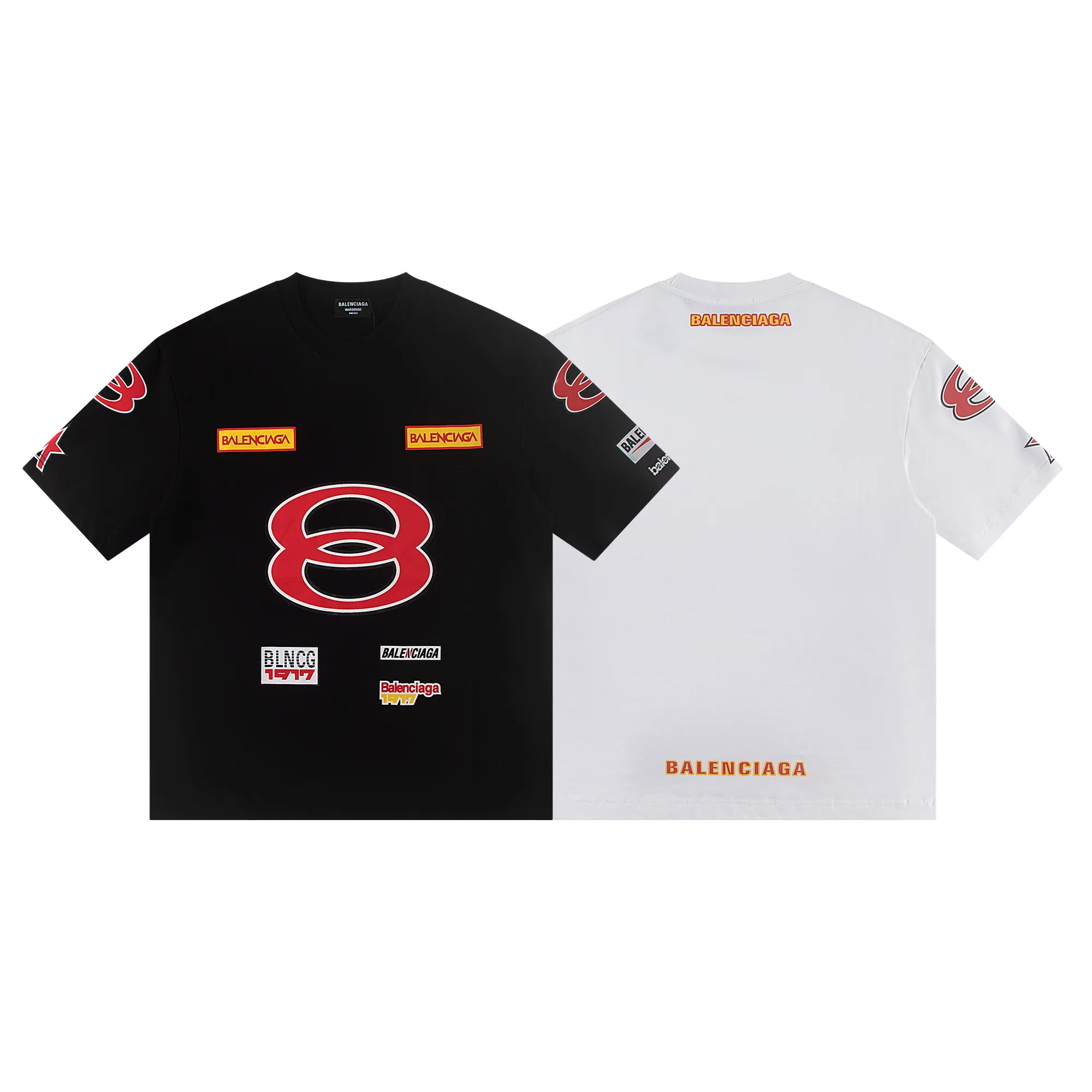 🅿️160 Balenciaga 2026 heavy industry new T-shirt Material: Made of high version 300g double yarn combed cotton Size: S M L XL Color: black and white Style number: W2802