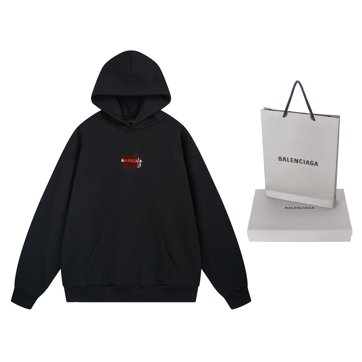 🅿️330 real photos [Top version. Official website quality] BALENCI*GA/Paris #2025 autumn and winter new style front and rear letter LOGO embroidered tape taped hooded sweatshirt. Full sense of design, welcome to compare. The fabric is made of Paris ZP custom-woven and dyed cotton sweatshirt. The weight is 460 grams. The cloth surface is clean. The cloth pattern is clear, soft and comfortable. The threads are dyed with no color difference. The classic letter LOGO is embroidered with imported Tajima embroidery machine. The tape is stamped with imported transparent glue. The effect is three-dimensional. Restore the brick cabinet, adopt OS loose shoulder style. Same style for men and women. Code: BL259910 Color: black, sky blue Size: XS S M L