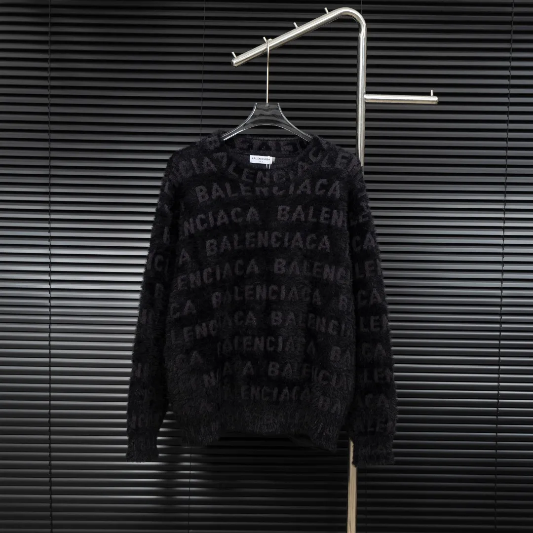 🅿️420 Style: BLA Balenciaga full-print seahorse hair knitted long-sleeved sweater Size: S-XXL Fabric: Wool blend Accessories: Full set of customized original accessories No gender distinction, same style for men and women