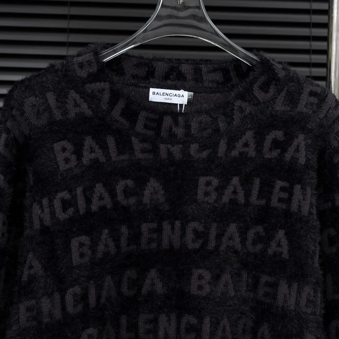 🅿️420 Style: BLA Balenciaga full-print seahorse hair knitted long-sleeved sweater Size: S-XXL Fabric: Wool blend Accessories: Full set of customized original accessories No gender distinction, same style for men and women