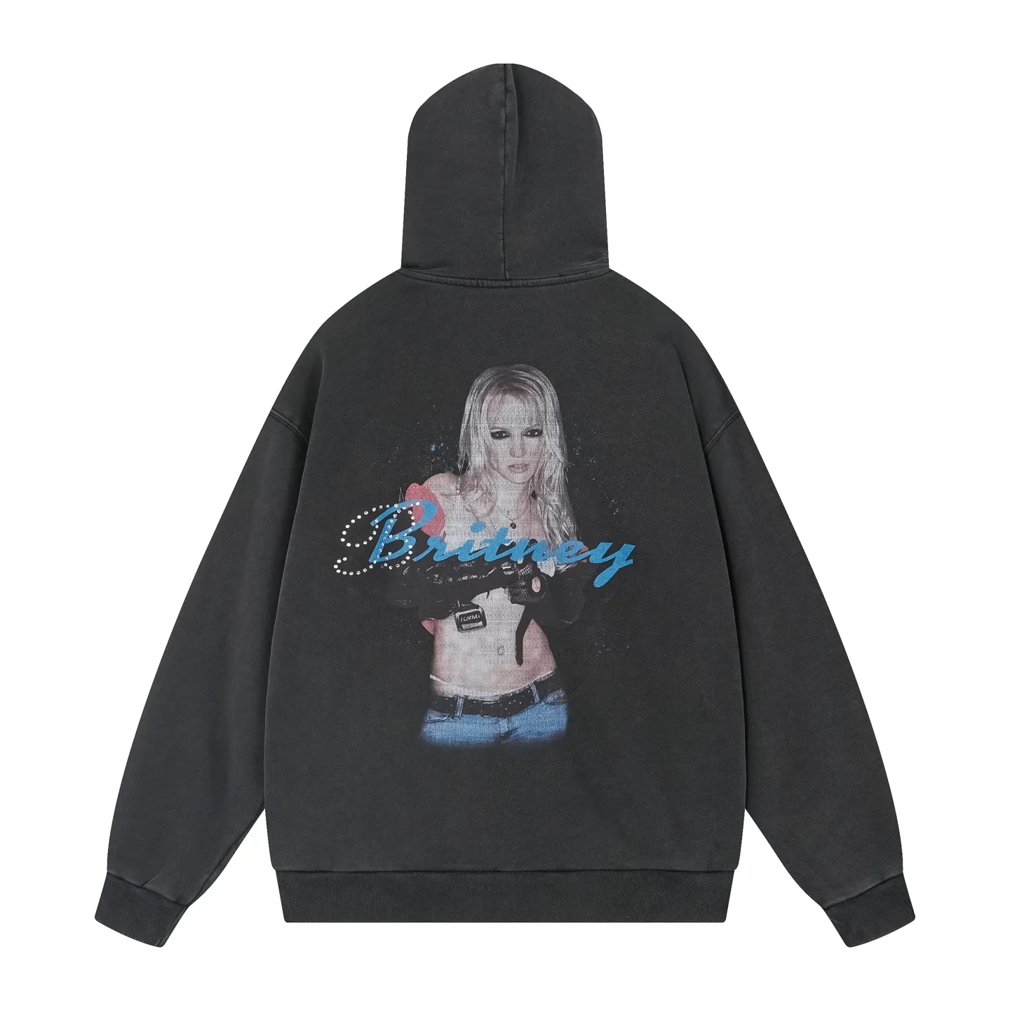 🅿️390 real photos [Top version. Official website quality] BALENCI*GA/26 new model. Balenciaga Britney Portrait Limited Edition Music Cooperation Series, Front and Back Direct Printing + Hot Diamond, Hat Embroidery, Garment Washing, Zippered Hooded Cardigan Sweater SS26 Latest Style. Research and development at the first time, different market currencies. Comparisons welcome. The fabric is made of Paris ZP custom-woven and dyed cotton sweatshirt, with a weight of 460 grams. The cloth surface is clean. The cloth pattern is clear, soft and comfortable. The threads are dyed with no color difference. Printing adopts computer direct printing. The embroidery is done using imported Tajima embroidery machines. Jubie market currency. Welcome to compare. The version adopts OS loose shoulder design. Same style for men and women. Code: BL259901 Color: washed black Size: XS S M L