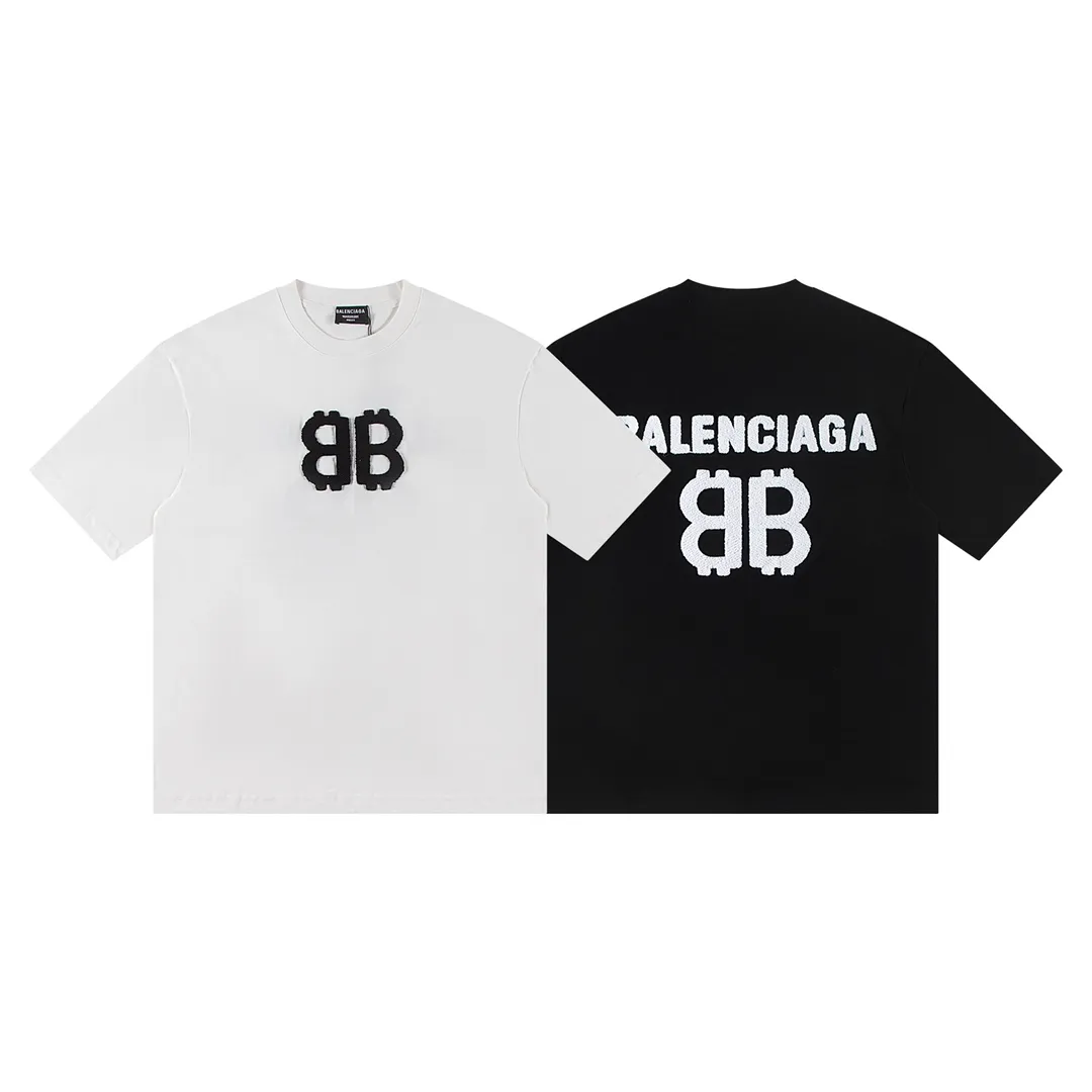 🅿️170 Balenciaga2025 new T-shirt Material: Made of high version 300g double yarn combed cotton Size: S M L XL Color: black and white Style number: W2640