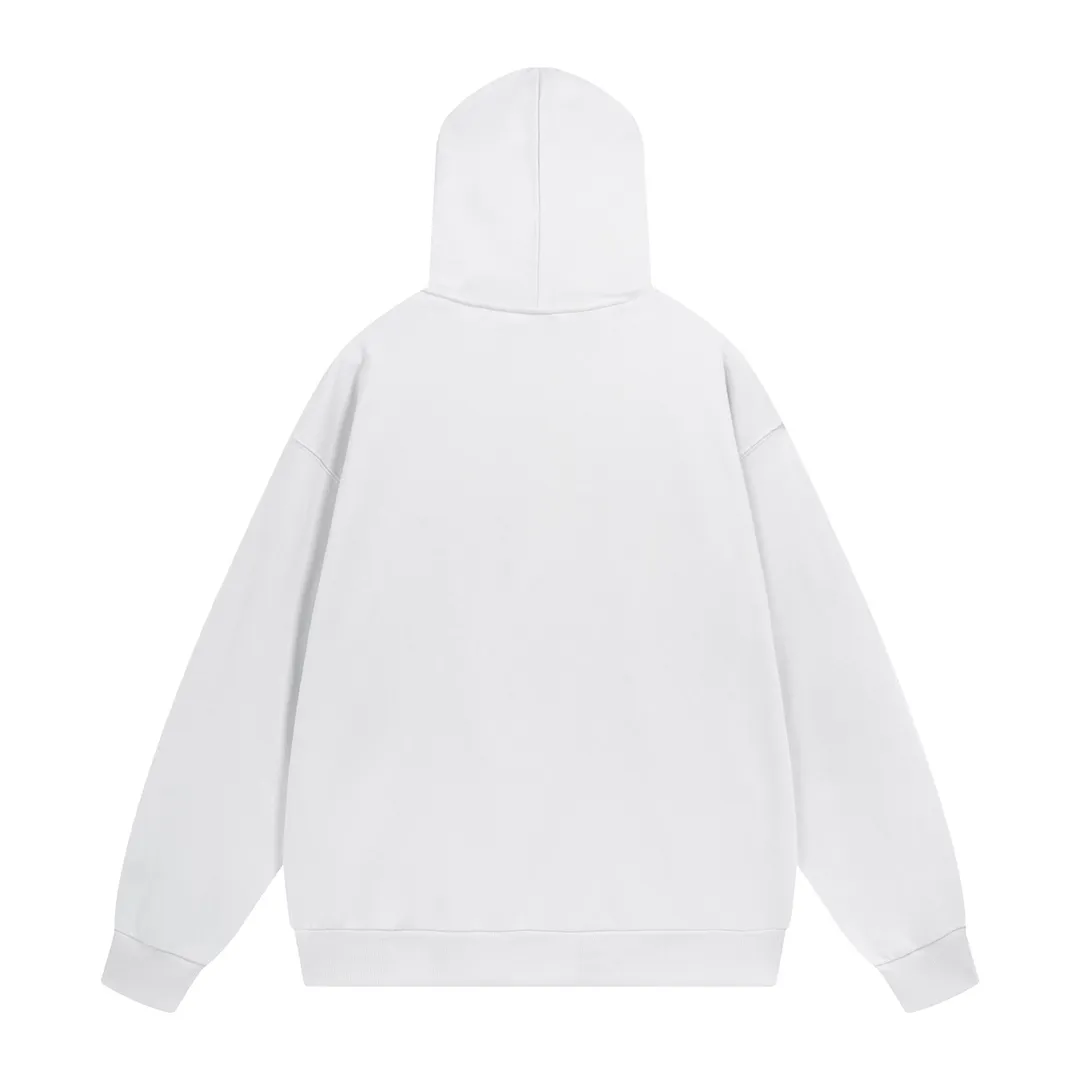 🅿️300 Detailed picture [Top version. Official website quality] BALENCI*GA/Paris BALENCI*GA#2024 latest model, large reverse letter LOGO icon embroidered hooded sweatshirt. Brick cabinet synchronization. Genuine products are developed and developed in the first time. Welcome to compare! The fabric is made of Paris ZP custom-woven and dyed cotton double-yarn large parka. The weight is 450 grams. The cloth surface is clean. The cloth pattern is clear. It is soft and comfortable. It has good color fastness and is not easy to change color. The threads are woven and dyed with no color difference. The embroidery is done using an imported Tajima embroidery machine, with a three-dimensional effect and clear lines. There are no burrs and miscellaneous threads, and the embroidery is of ultra-high craftsmanship. The version adopts OS loose shoulder design. Same style for men and women. Code: BL238023 Color: Black. White Size: XS to L
