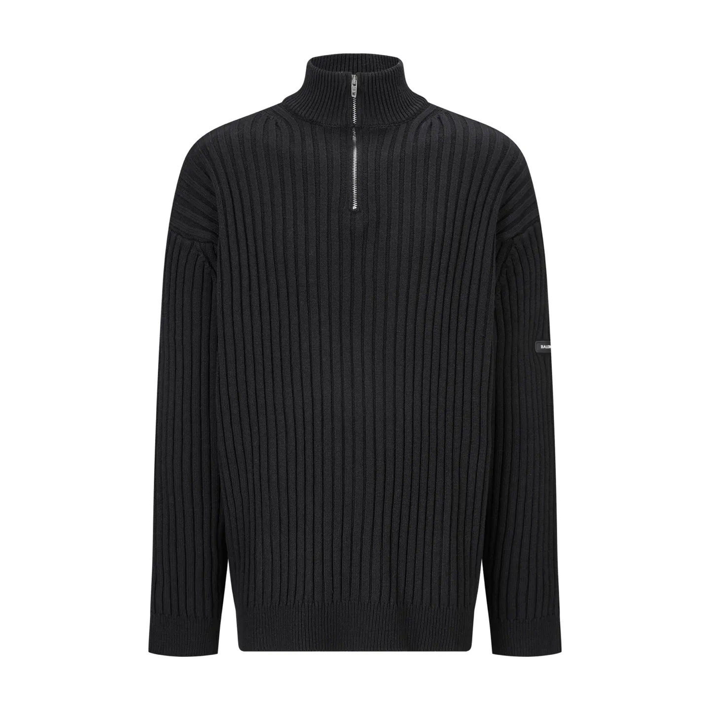 🅿️500 [Exclusive supply] BLCG half-zip sweater with silicone leather labels on sleeves and arms. The original version was purchased and developed for 13,000. The fabric is made of 56% polyester fiber and 45% cotton yarn. This fabric has elastic upper body and is suitable for outerwear. The fabric is soft and shapely. The silicone arm is custom-made with 0.1 imported material, and the brand logo is laminated on the surface. The zipper is distressed by electroplating, and the double B brand logo is laser engraved on the surface. Ready-to-wear washing - fixing the fit - adding hand feel - fixing the color. Size:S-M-L-XL