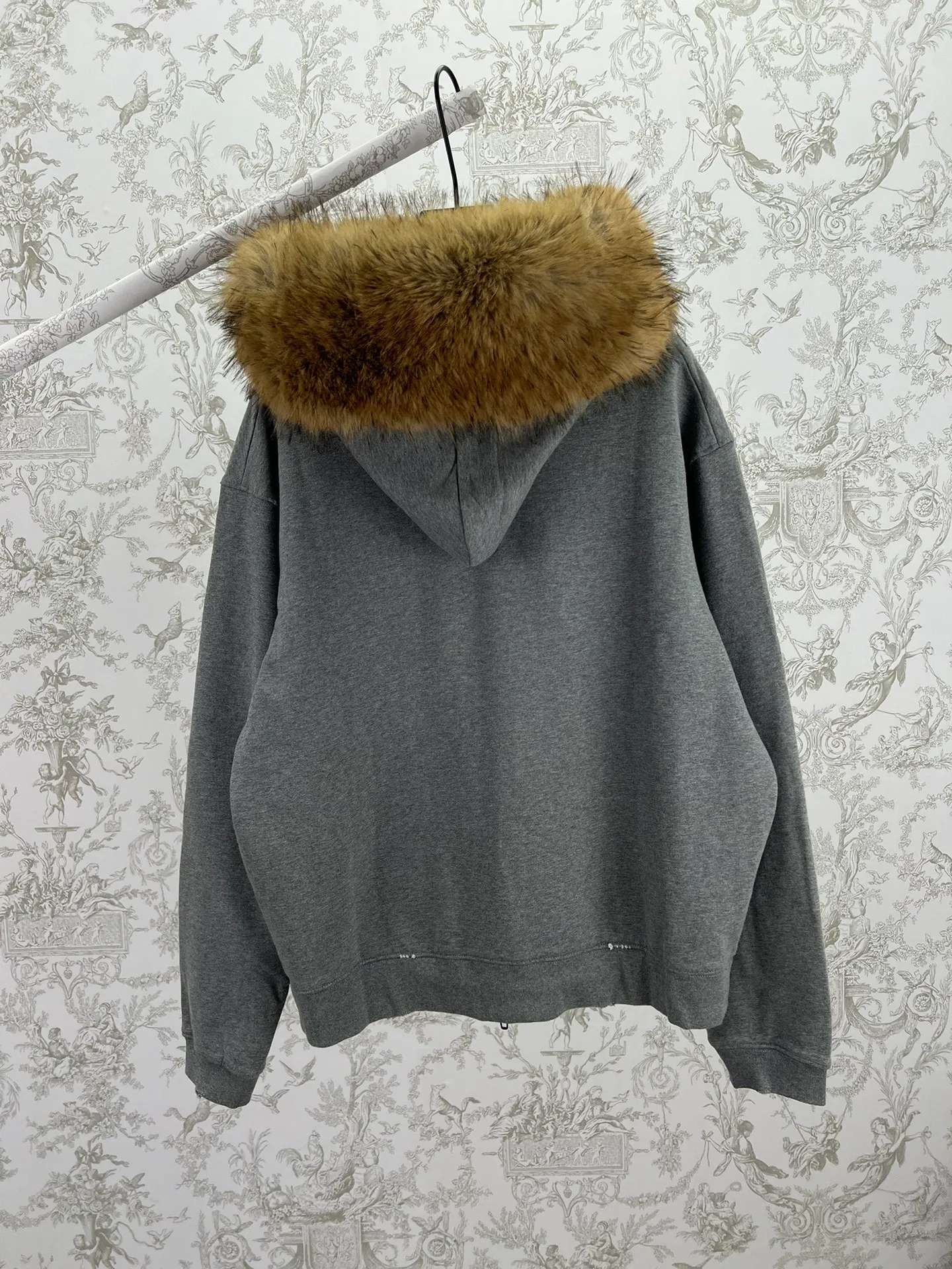 🅿️700 Paris 25ss new LUXURY SCRIPT silhouette zipper hooded sweatshirt Luxury Script dark gray and blue silhouette zipper hooded sweatshirt, debuted in Balenciaga 2025 winter series Look 40. Size: XS.S.M.L.