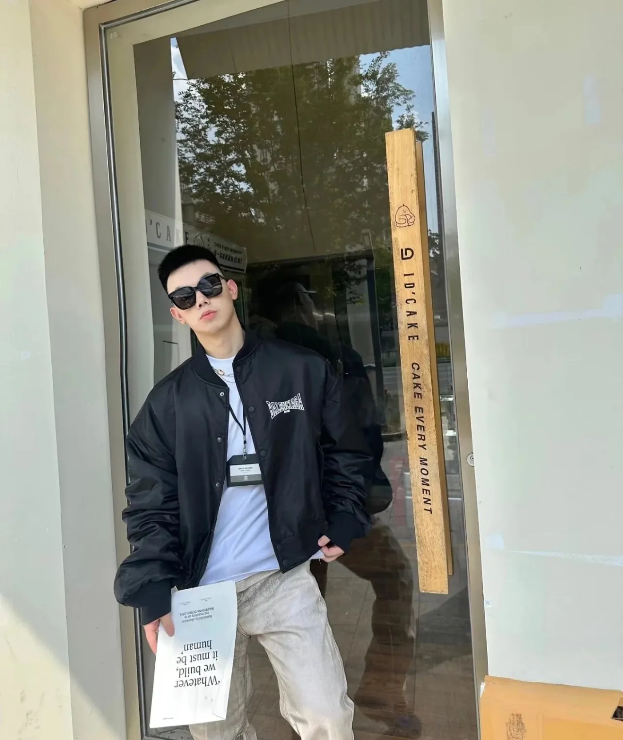 Balenciaga / Balenciaga Hollow logo embroidered baseball flight cotton jacket Upper body information picture ℹ️