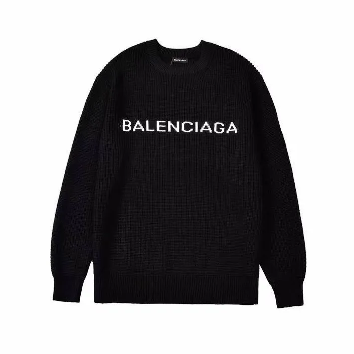 🅿️310 BALENCIAGA/Balenciaga new fall and winter sweater. Heavy workmanship. 100% wool jacquard LOGO sweater, new at the counter at the same time. Customized washing label. You can refer to the genuine product. 380g large terry fabric. Complete set of accessories. The texture is clearly visible. Customized fabric. Bright color. Perfectly close to the original version. The highest version. Size: S-L