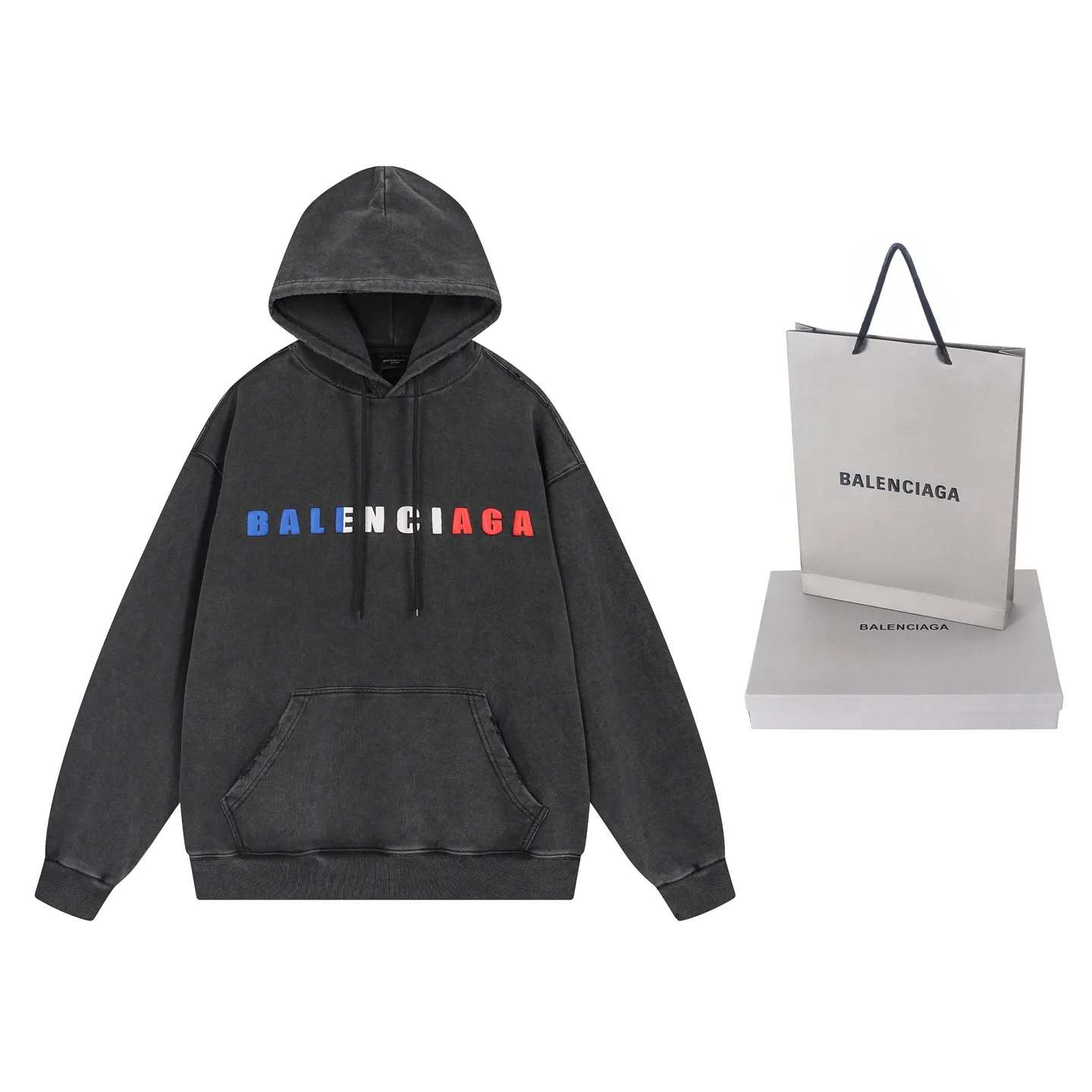 🅿️346 Detailed pictures [Top version. Official website quality] BALENCI*GA/Paris. 25ss latest model. Paris English color LOGO foam printed washed and worn hooded sweatshirt. The brick cabinet is synchronized. The fabric is made of Paris ZP custom-woven and dyed cotton sweatshirt, with a weight of 460 grams. The cloth surface is clean. The cloth pattern is clear, soft and comfortable, and the threads are dyed with no color difference. The classic pattern is foam printed using environmentally friendly imported materials, with clear letters and a strong three-dimensional feel. Restored brick cabinet. The garments were washed and aged, and polished by many hands. Produced by ultra-heavy craftsmanship, the market currency is very different, welcome to compare. The version adopts OS loose shoulder design. The same style for men and women. Code: BL259928 Color: Washed black, floral gray Size: XS S M L