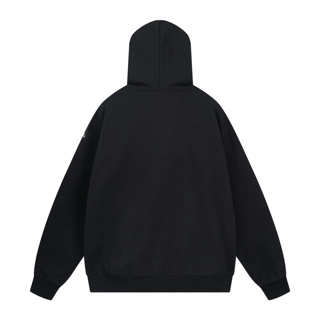 🅿️330 Detailed picture [Top version. Official website quality] BALENCI*GA/Paris co-branded Adidas classic LOGO combination on the front, embroidered hooded sweatshirt. The fabric is made of Paris ZP custom-woven and dyed cotton double yarn. Weighing 450 grams, the cloth surface is clean. The cloth pattern is clear, soft and comfortable. The color fastness is good. It is not easy to change color. The threads are dyed with no color difference. The classic letter LOGO embroidery is embroidered using imported Tajima embroidery machine. The lines are clear and the effect is three-dimensional. Restored brick cabinets. The version adopts OS loose shoulder design. Same style for men and women. Code: BL238096 Color: Black Size: XS S M L