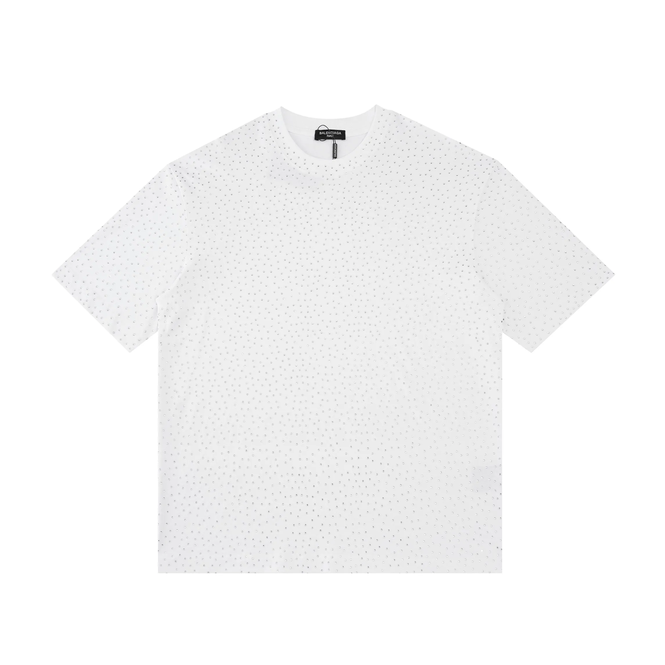 🅿️200 Style: 2026 new Balenciaga starry diamond T-shirt Material: High version of active colored diamonds 300g double yarn combed cotton Size: S～XL Color: White Style number: H999