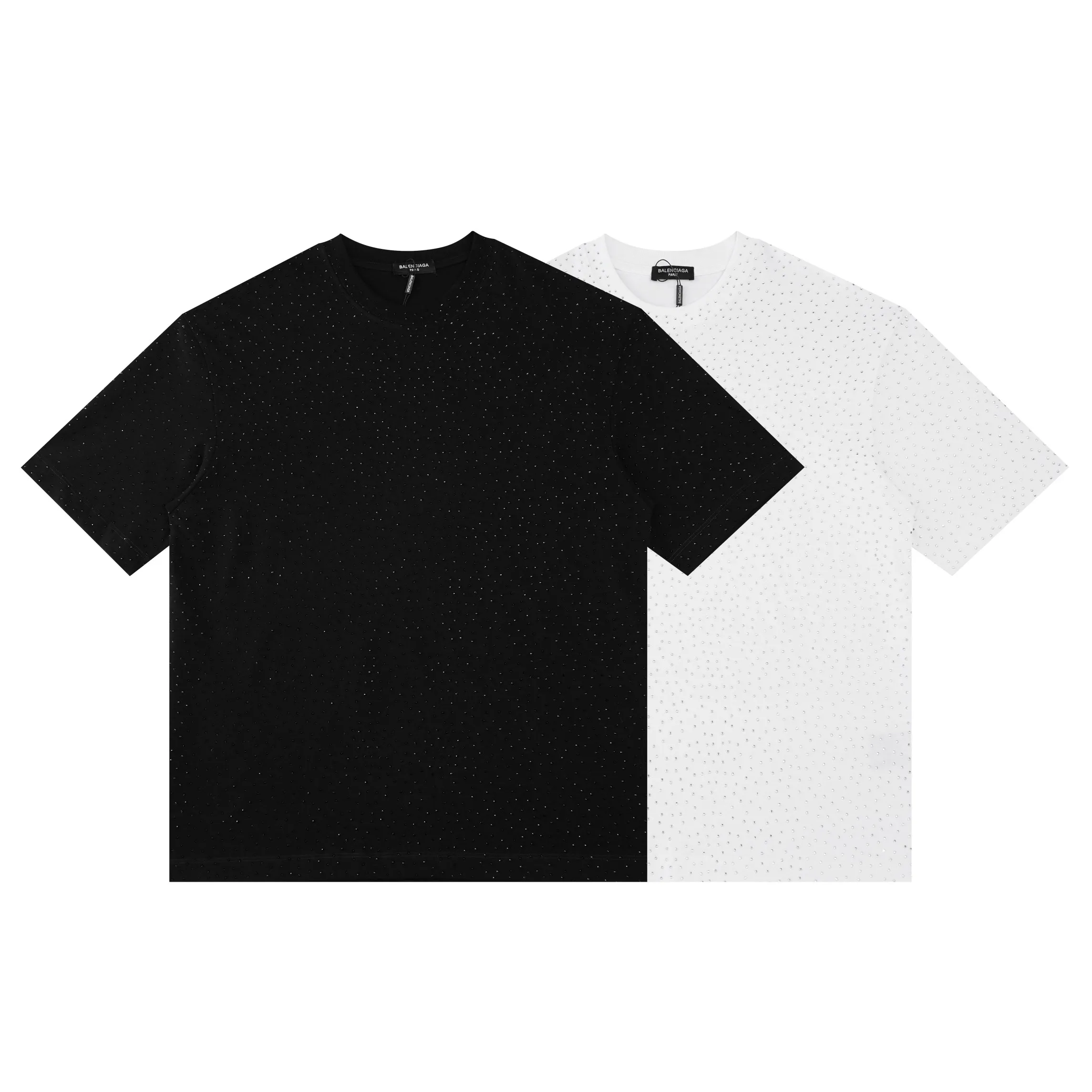 🅿️200 Style: 2026 new Balenciaga starry diamond T-shirt Material: High version of active colored diamonds 300g double yarn combed cotton Size: S～XL Color: White Style number: H999