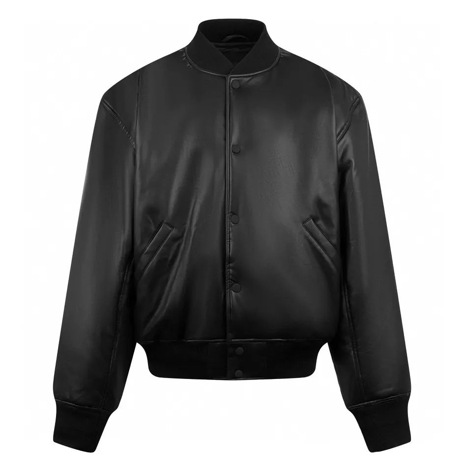 🅿️860 [Exclusive supply] BLCG 24FW Paris slogan leather jacket. Original purchase and development of 49,000. The fabric is made of customized polyester sheepskin. The texture is natural, soft and comfortable to the skin. Black leather is the brushstroke. The classic structure of the baseball uniform draws a fashionable and cool silhouette. The front panel is decorated with homogeneous single-breasted clean fit display. It condenses the essence of fashion with a simple shape. The Balenciaga logo on the back panel highlights the brand style. A unique interpretation of art and taste. Fashion items are the carrier of fashion attitude and lead the trend in the name of design. Laser cutting technology focuses the laser beam with high energy density to cut the leather perfectly and accurately according to the preset pattern, reducing the thermal impact on the leather and ensuring the flatness and smoothness of the cutting edge. Appliqué technology is a form of embroidery in which customized leather is cut and stitched onto the leather. Indus leather is relatively expensive. From material selection, design, cutting to sewing, every step needs to be carefully crafted and requires workers to have superb skills and patience. Offset printing technology uses a blanket to transfer the graphics and text on the printing plate to the printing leather, giving priority to the empty parts to absorb moisture and form an anti-ink layer. Then apply ink, allowing the graphics and text to absorb the ink, and finally transfer the ink to the leather material. Template machine bag opening The preset template guides the position, shape and size of the bag opening. The accuracy ensures the quality of the bag opening effect. Size:S/M/L/XL