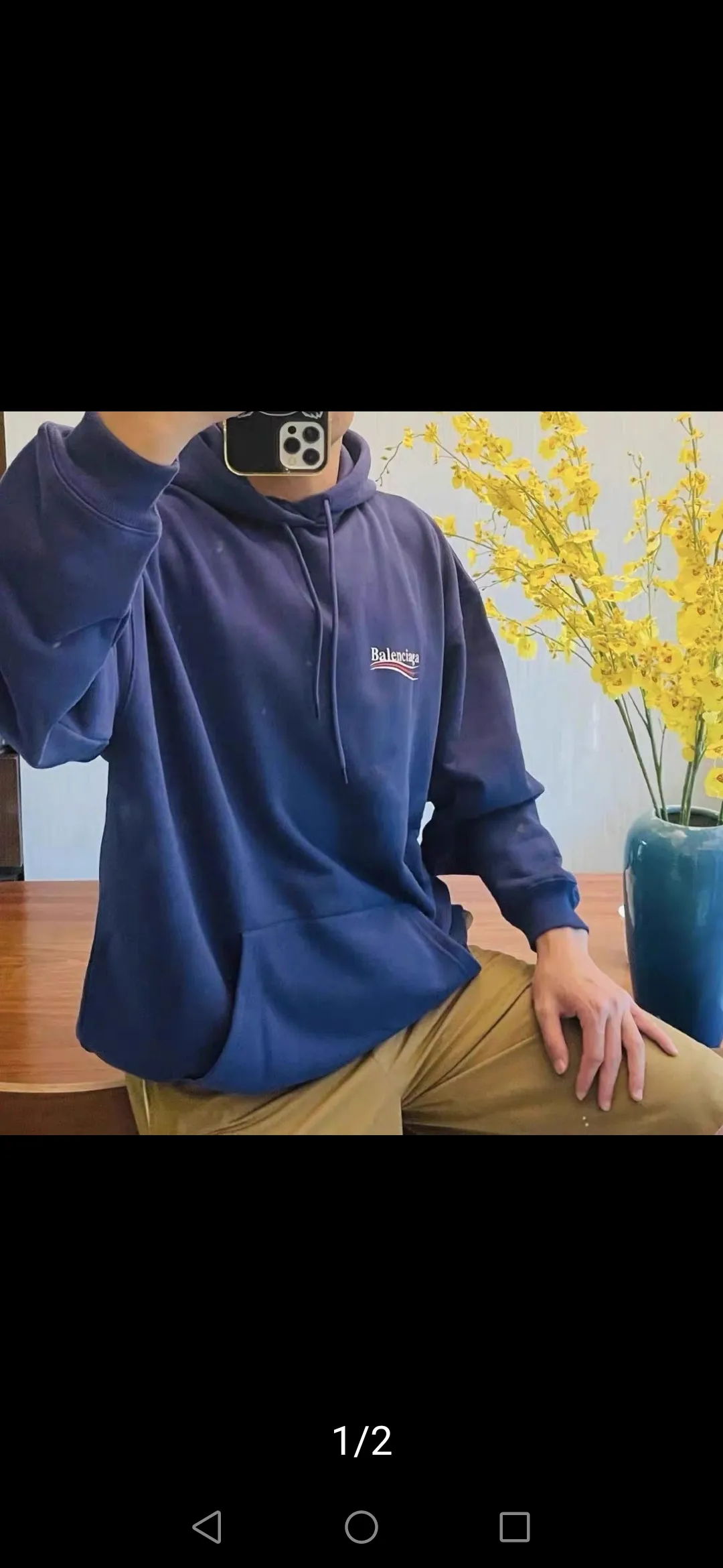♻️💯Reference model picture for the upper body❤️The top tested version of Balenciaga BALENCIAGA classic cola wave print hooded sweatshirt. ZP pattern original development. 1:1 customized accessories. Packaging (including logo Sydney paper + new main mark + washing + hang tag). The whole sweatshirt is made of 460g pure cotton large terry, and the wet weight can reach 490, which is full of thickness. The printing uses the Israeli Kornit digital direct-injection process. The dye is added with 0.028 granular nano-plastics. When sprayed on the fabric, it has strong adhesion and is not afraid of strong washing and exposure (it is recommended to take care of the clothes), ensuring that the printing will not fall off after wearing. Customized washing, labeling, accessories, and hardware can reach professional standards. Whole piece of clothing, hat string, threaded fabric, produced in the same vat, 0 color difference, color: dark blue, size: XS-L P:450