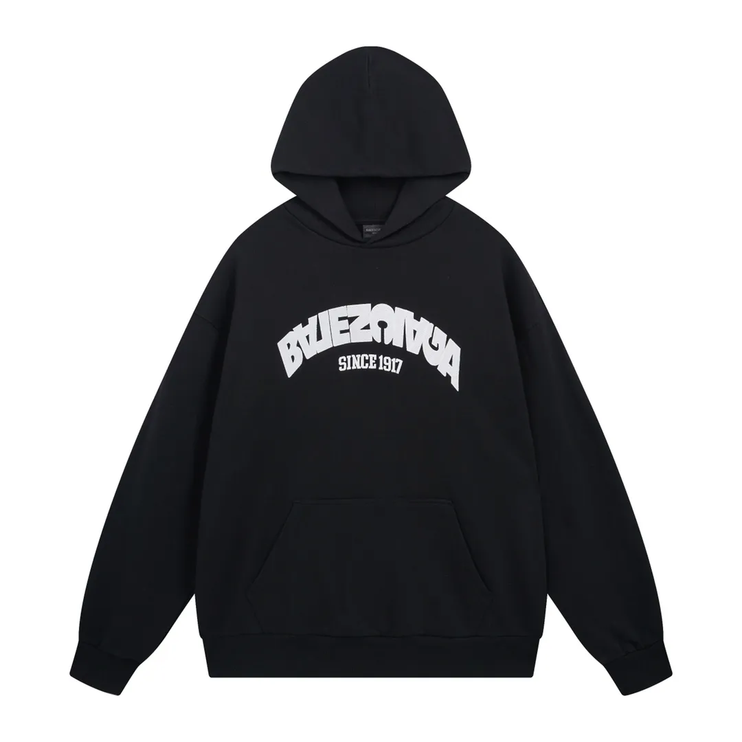 🅿️300 Detailed picture [Top version. Official website quality] BALENCI*GA/Paris BALENCI*GA#2024 latest model, large reverse letter LOGO icon embroidered hooded sweatshirt. Brick cabinet synchronization. Genuine products are developed and developed in the first time. Welcome to compare! The fabric is made of Paris ZP custom-woven and dyed cotton double-yarn large parka. The weight is 450 grams. The cloth surface is clean. The cloth pattern is clear. It is soft and comfortable. It has good color fastness and is not easy to change color. The threads are woven and dyed with no color difference. The embroidery is done using an imported Tajima embroidery machine, with a three-dimensional effect and clear lines. There are no burrs and miscellaneous threads, and the embroidery is of ultra-high craftsmanship. The version adopts OS loose shoulder design. Same style for men and women. Code: BL238023 Color: black, white Size: XS S M L