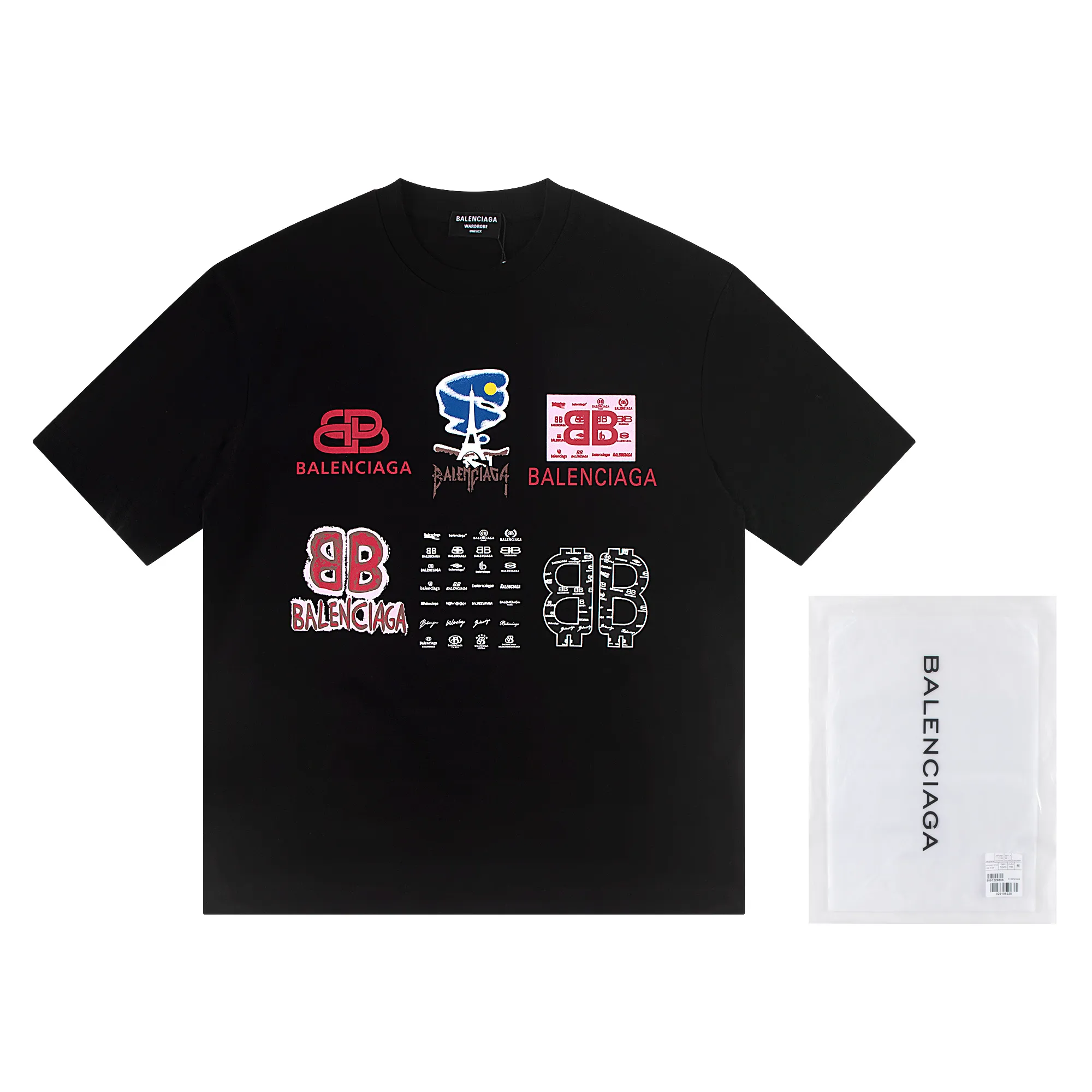 🅿️160 Balenciaga2026 new T-shirt Material: Made of high version 300g double yarn combed cotton Size: S M L XL Color: black and white Style number: W2801
