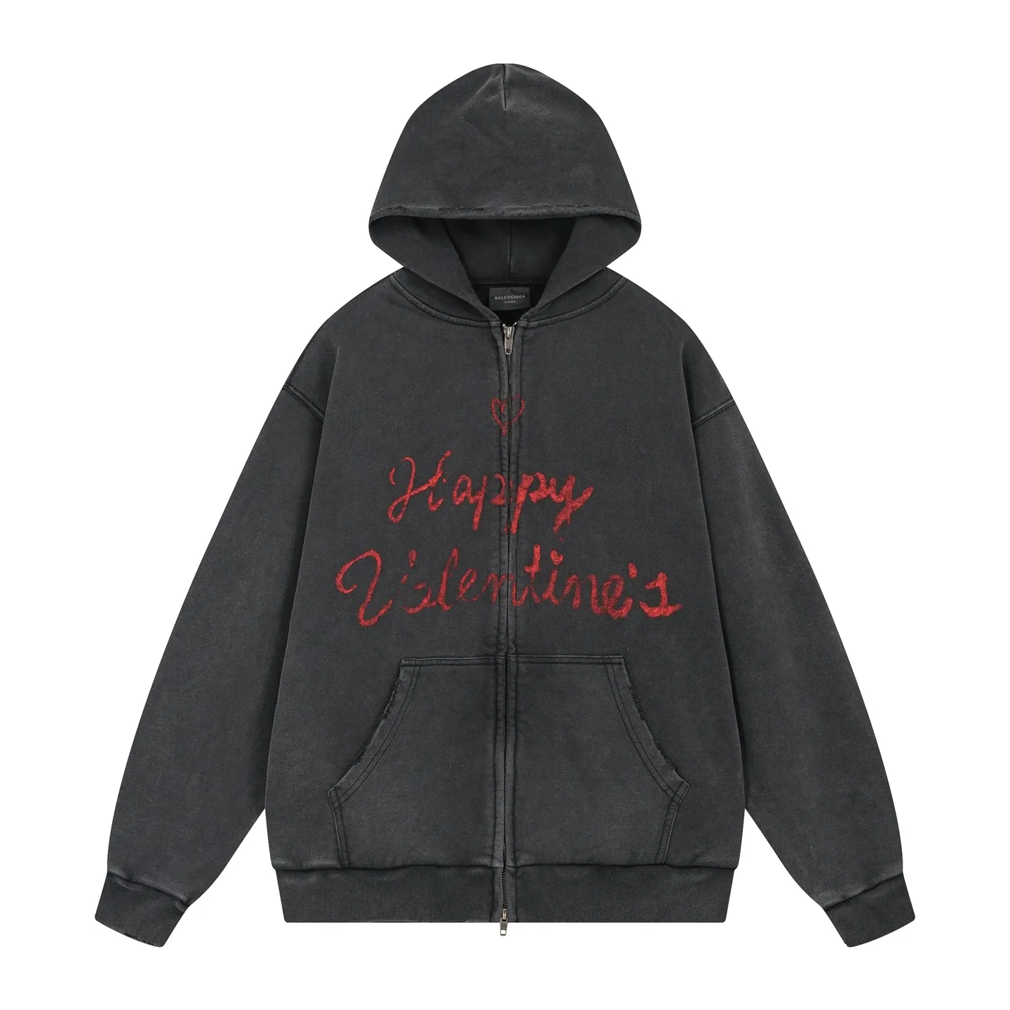 🅿️380 real photos [Top version. Official website quality] BALENCI*GA/Paris.SS25 latest model, Paris Valentine’s Day limited edition. Washed and distressed hooded sweatshirt with direct English print on the front and back. Brick cabinets are synchronized. Genuine products are developed at the first time. Welcome to compare! . The fabric is made of Paris ZP custom-woven and dyed cotton sweatshirt. The weight is 460 grams. The cloth surface is clean. The cloth pattern is clear, soft and comfortable. The threads are dyed with no color difference. The printing uses direct-injection environmentally friendly imported materials. The letters are clear and the effect is three-dimensional. The version adopts OS loose shoulder design. Same style for men and women. Code: BL259929 Color: washed black, gray and white. Size: XS S M L