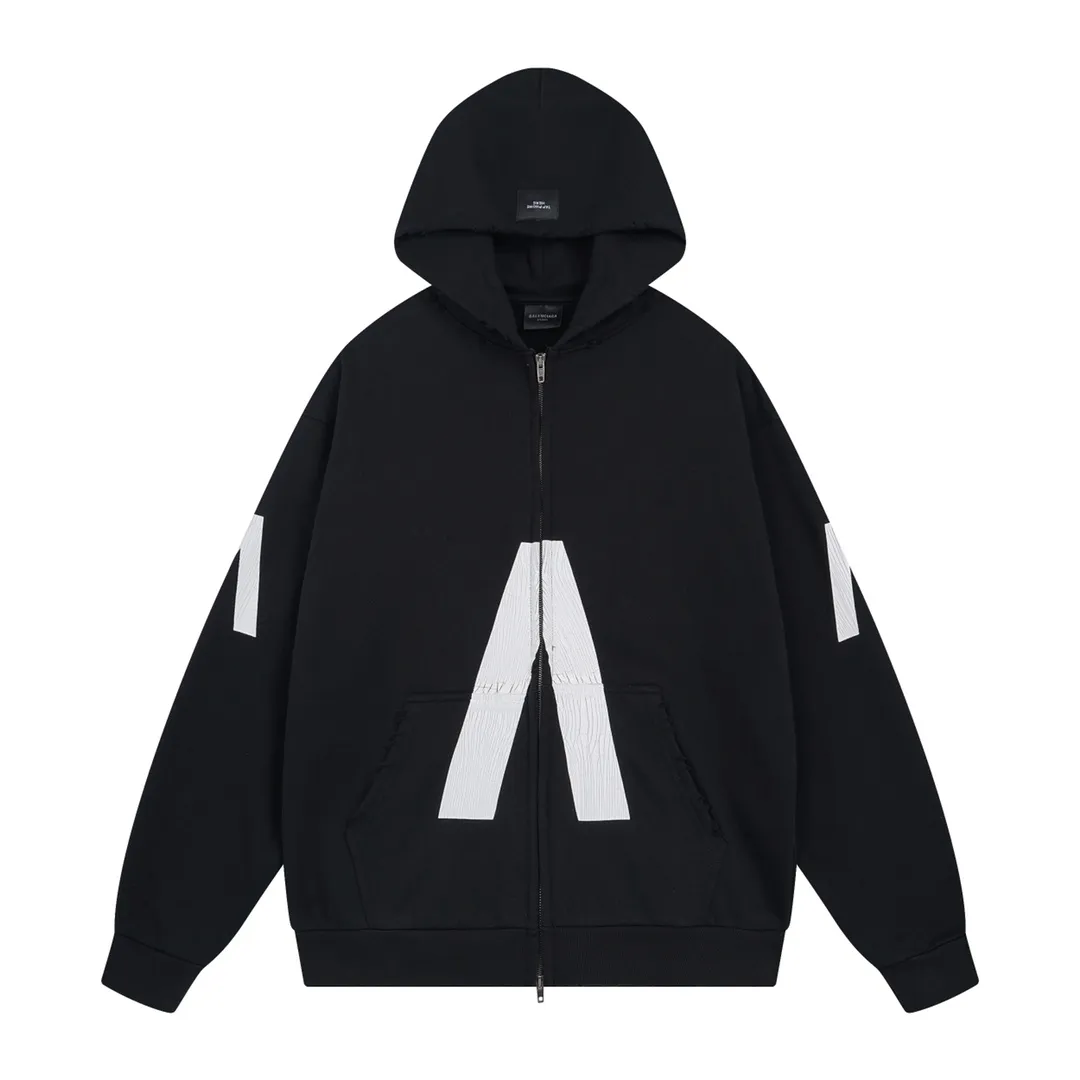 🅿️400 detailed picture [Top version. Official website quality] BALENCI*GA/Paris. 2024 latest global limited edition. BALENCIAGA joins forces with Archive to create a hooded sweatshirt. Crack printing is washed and worn, over-heavy craftsmanship, and brick cabinets are synchronized. ⚠️Distinguish the market currency, genuine development, worn. The hand-painted is consistent with ZP, and the printing uses imported cracking environmentally friendly glue. The garments are washed, worn and worn. The whole piece is designed with heavy craftsmanship. Comparisons welcome. The version adopts OS loose shoulder design. Same style for men and women. Code: BL238808 Color: black, gray and white. Size: XS S M L