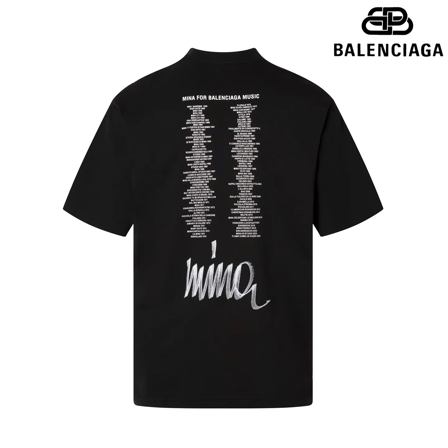 🅿️190 9178# Detailed picture Top version [[BALENCIA*GA] official website quality Paris' new joint musician Mini front and rear direct-printed short-sleeved T-shirt OS version Loose dropped shoulders Unisex style Fabric: 280 grams 100% cotton double yarn (three-step washing process) Process: front and rear white ink direct spray Garment wash Frayed Distressed Styling Solid color Color: Black Size: XS S M L