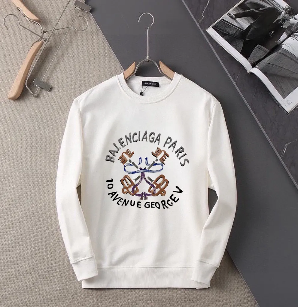 🅿️220 brand [BALENCIAGA] (good news for fat people) 2025ss autumn latest long-sleeved round-neck sweatshirt, available simultaneously on the official website. Refreshing and breathable. Made of top Tencel Roman. Comfortable and soft. 3D stereoscopic clarity. Super fashion sense. Great gift for your own use. Size: M-5XL (can be worn up to 220 pounds)