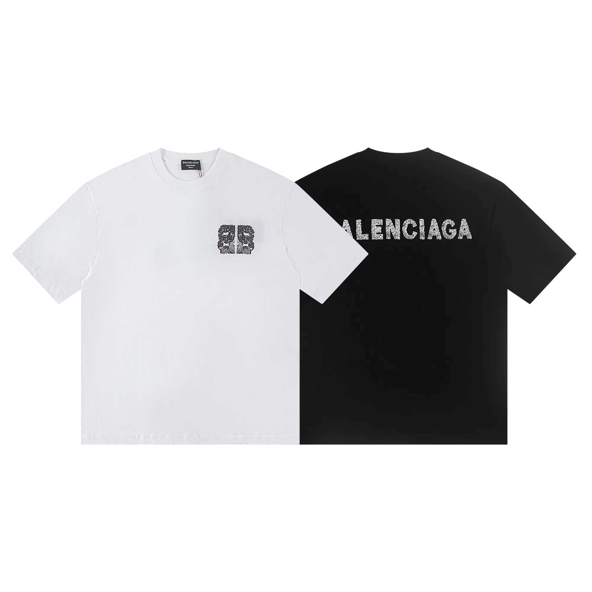 🅿️170 Balenciaga2026 embroidery🪡New T-shirt Material: Made of high version 300g double yarn combed cotton Size: S M L XL Color: black and white Style number: W2808