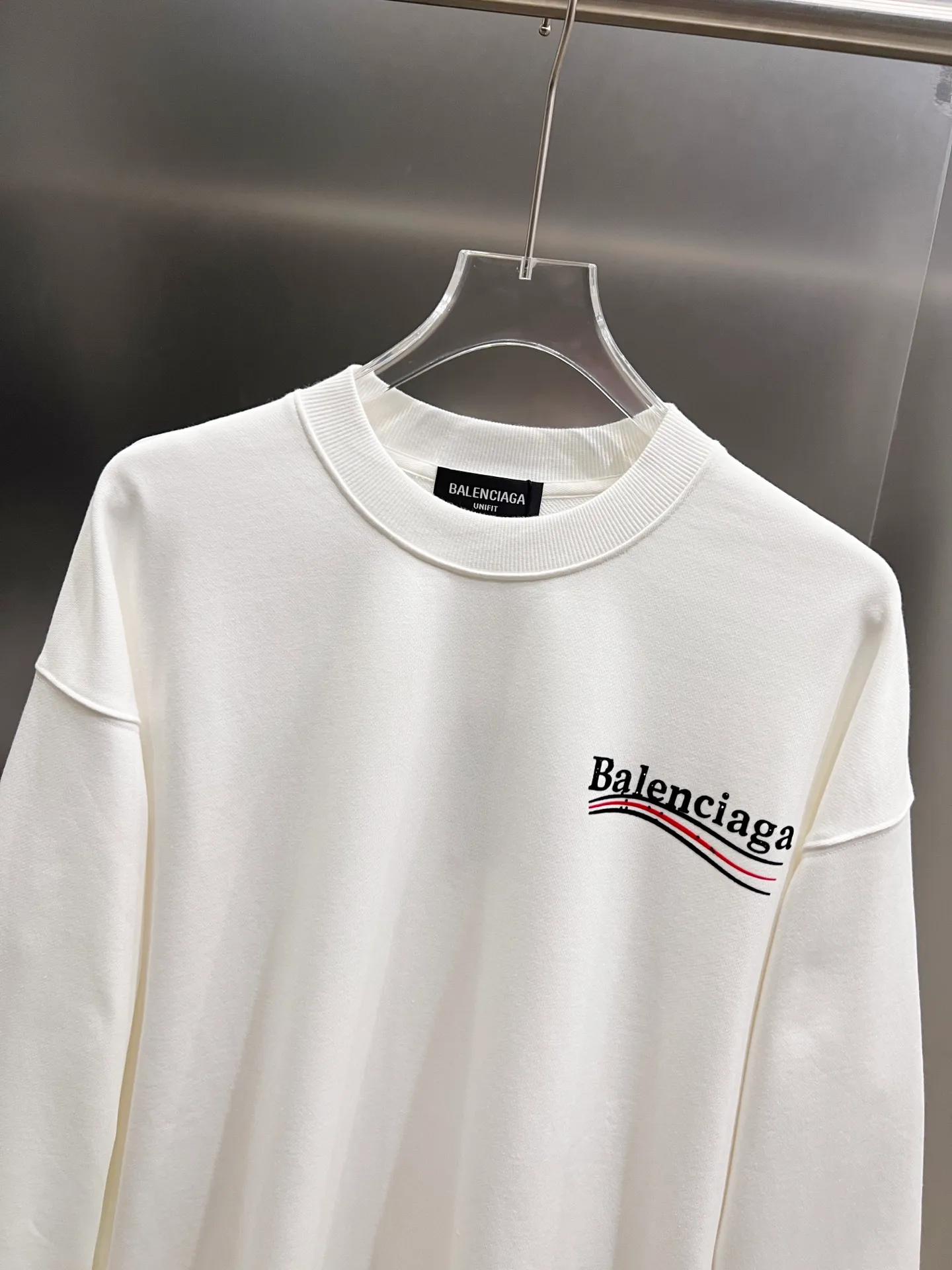🅿️260 BAL Balenciaga 2025 Autumn and Winter New Style Round Neck Long Sleeve Sweater Classic Coke Logo Print + Hot Diamond Process Uniform Loose Version for Men and Women S M L XL XXL Five Codes Color: Black White