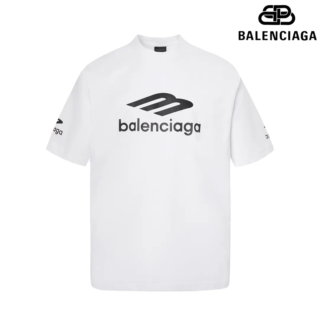 🅿️160 9128# Detailed picture Top version [[BALENCIA*GA] official website quality Paris new 3M classic letter LOGO printed short-sleeved T-shirt OS version Loose dropped shoulders Unisex style Fabric: 260 grams 100% cotton double yarn Technology: front and rear left and right sleeve printing Garment wash Shape solid color Color: black white Size: XS S M L