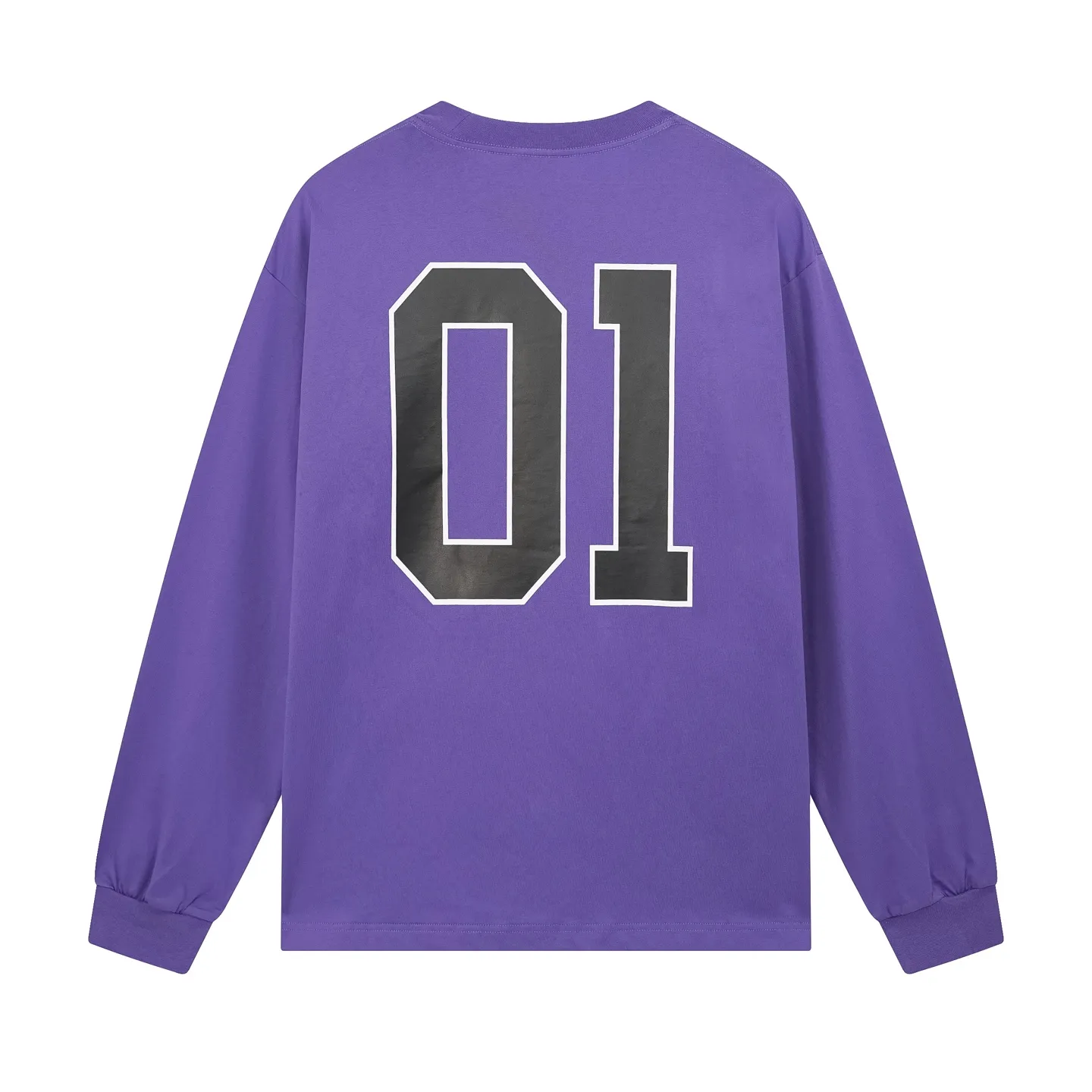 🅿️280 BALENCI*GA latest basketball jersey embroidered printed long-sleeved T-shirt. The front embroidery is embroidered and printed with Tajima computer embroidery machine, the lower left corner is embroidered and printed, and the back piece is printed. The letters are clear. The effect is three-dimensional. Exclusively pattern-woven and dyed 280g fabric. Threads are dyed in the same cylinder with zero color difference. The version adopts OS loose off-shoulder version. Welcome to compare. Same style for men and women -Color: black white purple Cailan -SIZE: Xs S M L Style No. 8536#