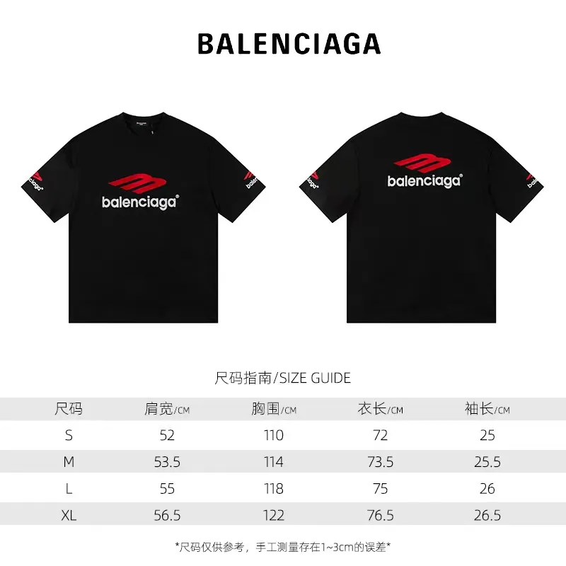 🅿️160 Style: 2026 new Balenciaga short-sleeved T-shirt Material: High version 300g double yarn combed cotton Size: S～XL Color: Black White Style number: H2006