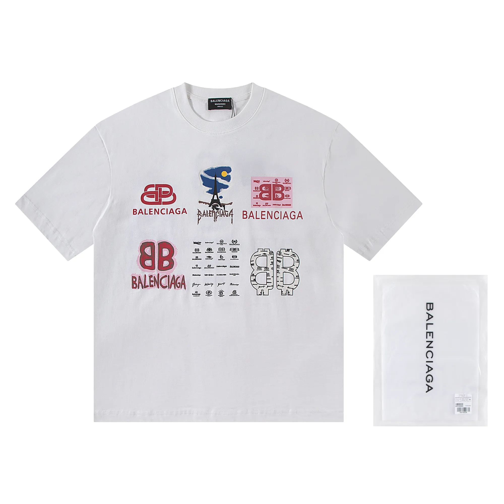 🅿️160 Balenciaga2026 new T-shirt Material: Made of high version 300g double yarn combed cotton Size: S M L XL Color: black and white Style number: W2801