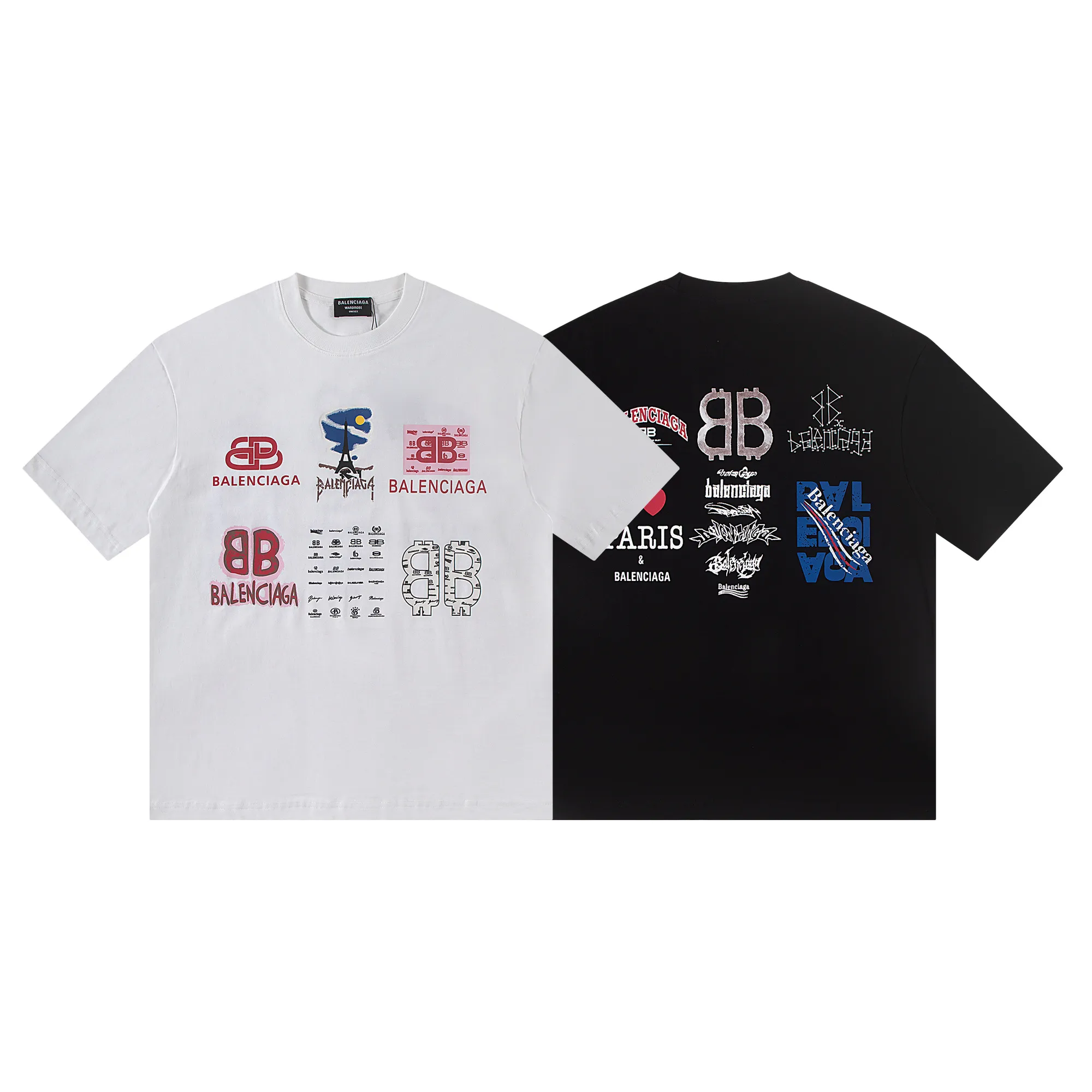 🅿️160 Balenciaga2026 new T-shirt Material: Made of high version 300g double yarn combed cotton Size: S M L XL Color: black and white Style number: W2801