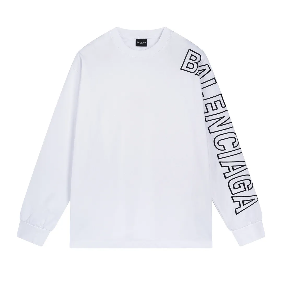 🅿️220 Detailed picture [Top version. Official website quality] BALENCI*GA/Paris BALENCI*GA#2024 latest model, Paris classic letters and large LOGO embroidery. Brick cabinet sync. The first genuine product was developed, with over 200,000 stitches of counter-position embroidery on the chest. Welcome to compare! The fabric is made of Paris ZP custom-woven and dyed 100% cotton double-yarn compact cotton. The weight is 260 grams. The cloth surface is clean. The cloth pattern is clear. It is soft and comfortable. It has good color fastness and is not easy to change color. The threads are woven and dyed with no color difference. The embroidery is done using imported Tajima embroidery machines. Super W needle thread embroidery, accurate positioning, three-dimensional effect, clear lines. No burrs and miscellaneous threads, ultra-high craftsmanship embroidery. The version adopts OS loose shoulder design. Same style for men and women. Code: BL225010 Color: black, white. Size: XS S M L
